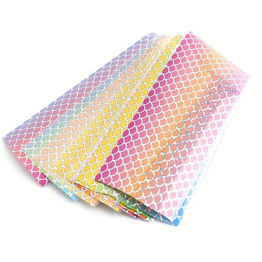 Image of 10pcs Mermaid Nail Foils Gradient Starry Foil Stickers Holographic Transfer Paper For Nail Art Decorations
