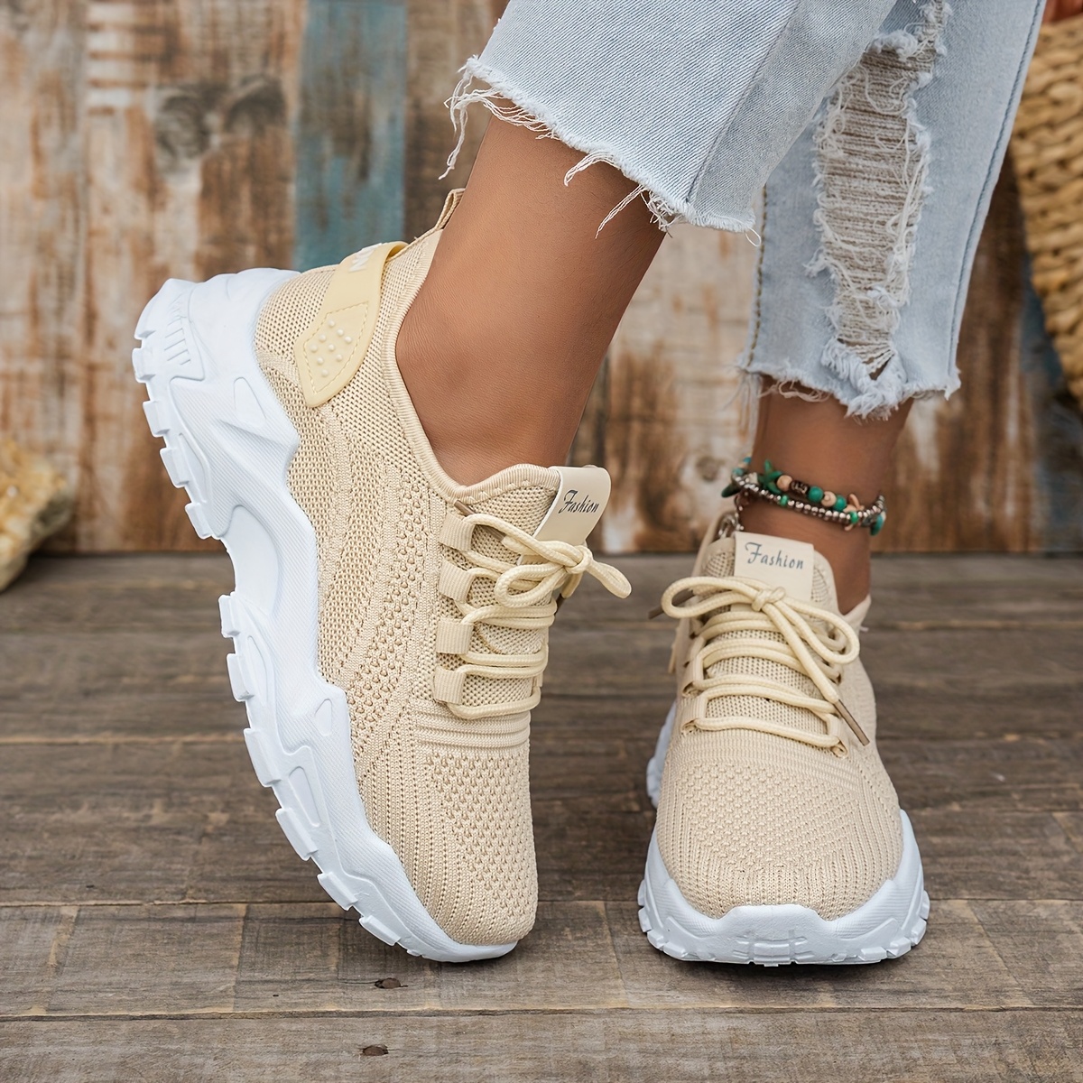 beige sneakers womens sold on Temu United States