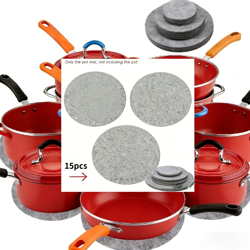 TEMU 15pcs Felt Tray Protection Pad, Bowl Anti Friction Pad, Soft Board Storage Packaging, Food Tray Divider, Separator Protector, Steamer Set Pad
