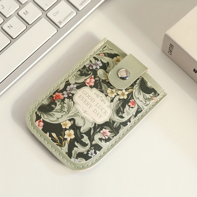 Ladies' Retro Oil Painting Pattern Pull-out Credit Card Holder, One-piece Compact Ultra-thin Mini Wallet, Cartoon New Niche Design Card Case, Exquisite