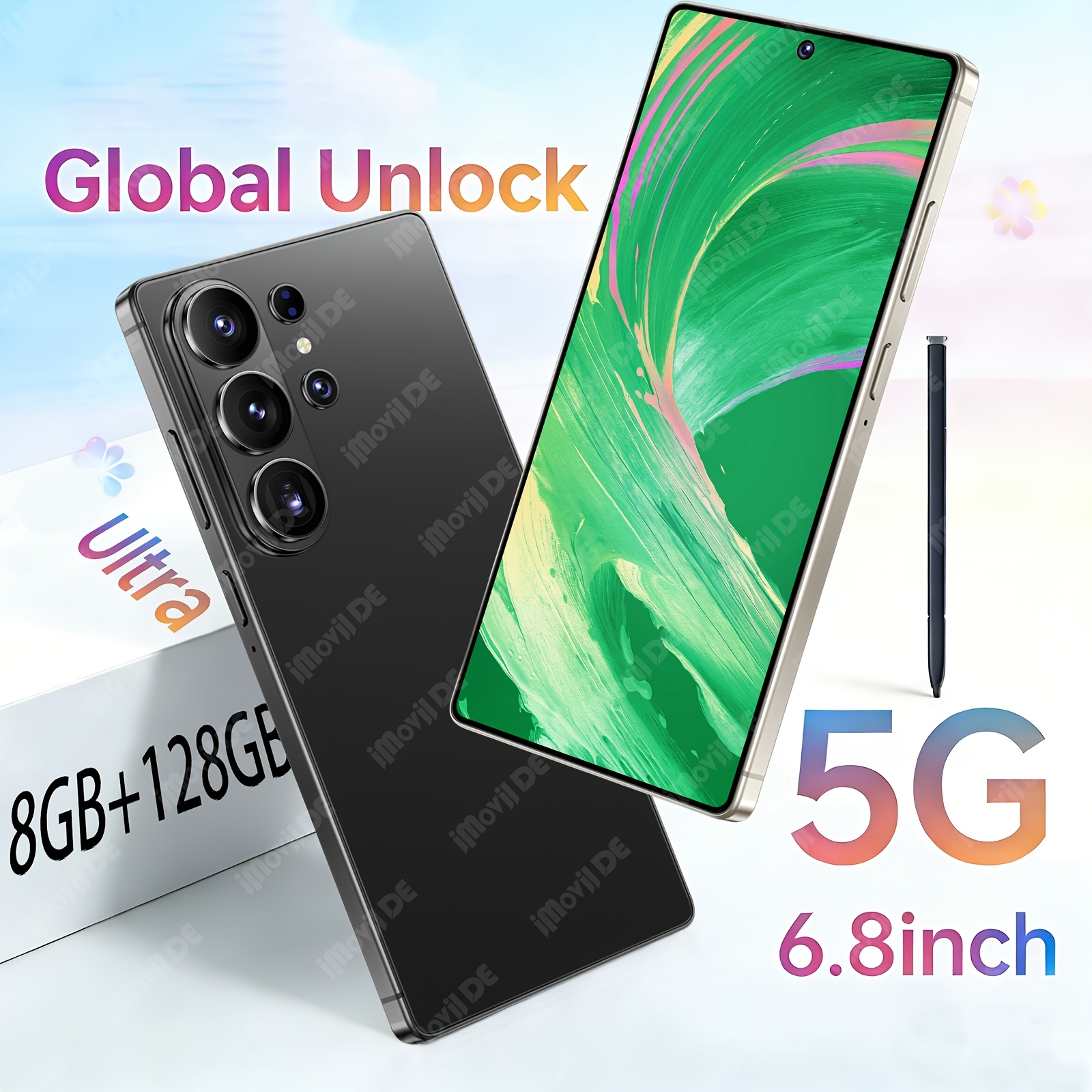 Premium Ultra Unlocked 5g Device 6.8 Inch Fhd Display System +128gb Memory Built-in Pen Hd Camera Face Recognition Type-c Gps & Wi-fi Complete Gift Pack Ideal Holiday Gift For And Dear