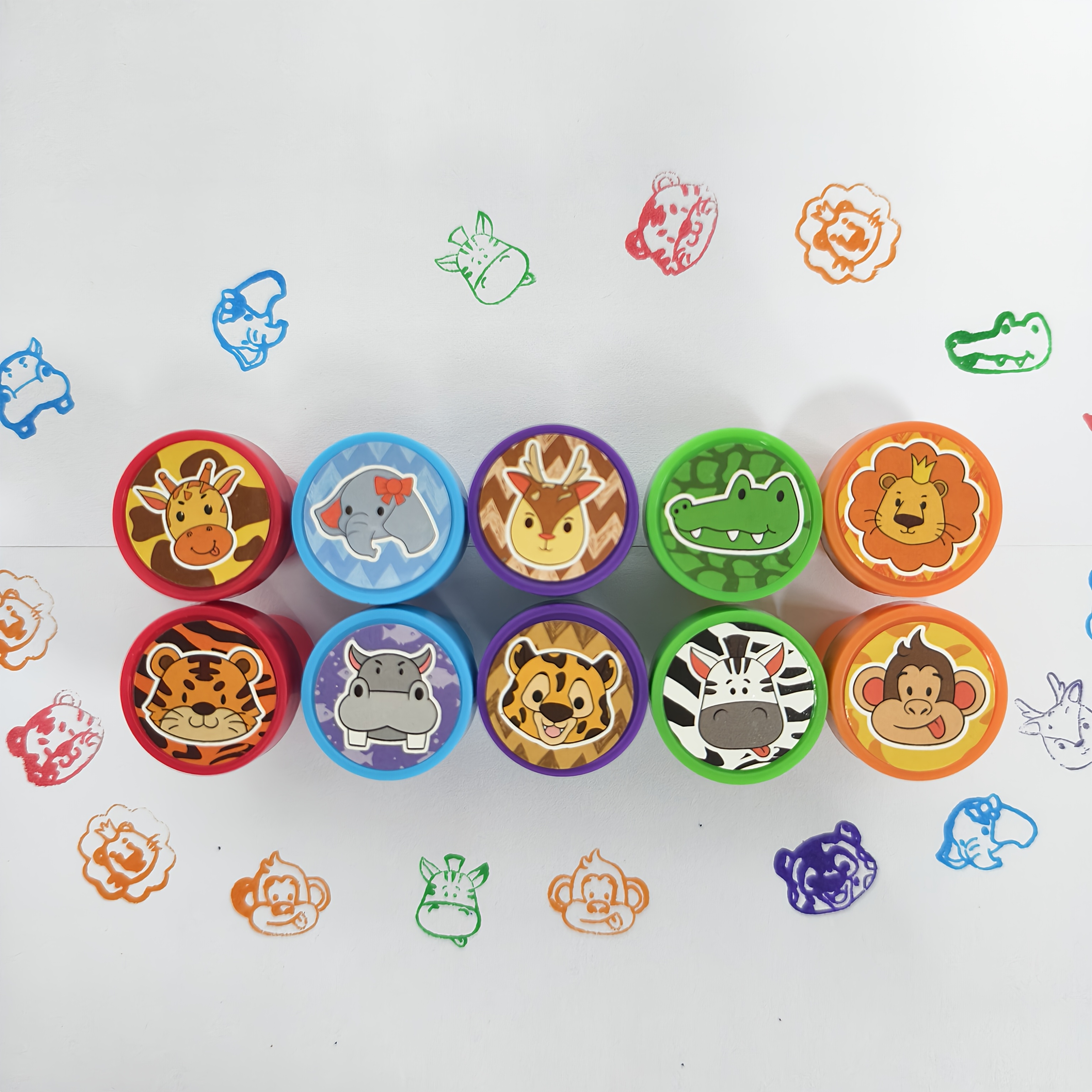 Image of Children&;s Party Gifts, Party Favors- 10/20/30pcs Wild Animals Stamps For Birthday Gifts, Zoo Animal Stamps, Self Inking Stamps ,halloween,christmas