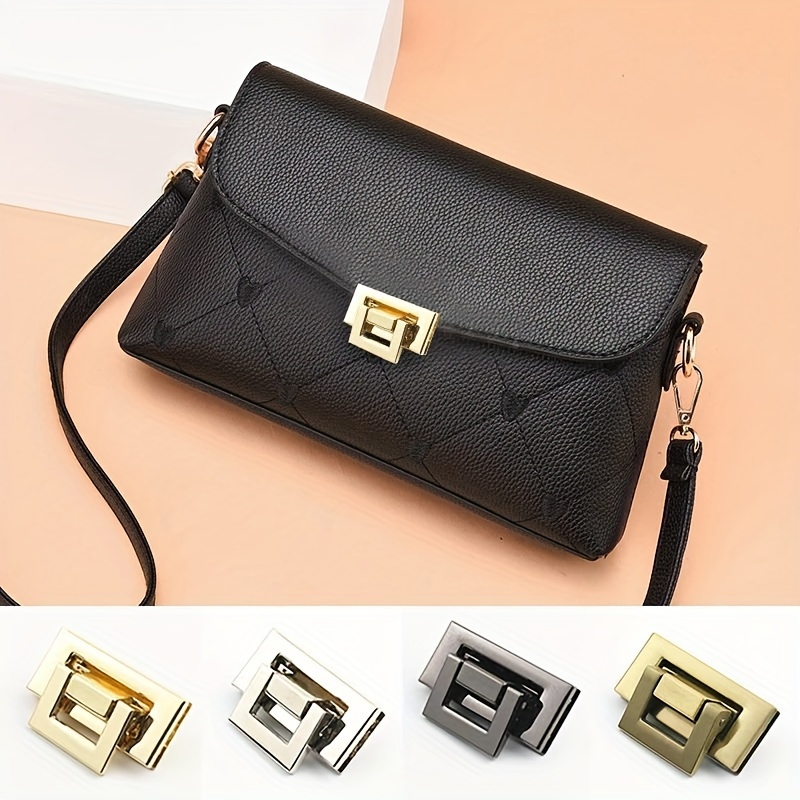 

A Mini Bag With A Rotating Lock, Twist Lock, Leather , Suitable For Women, Used As A Handbag, Shoulder Bag, Wallet, Or Diy Bag.