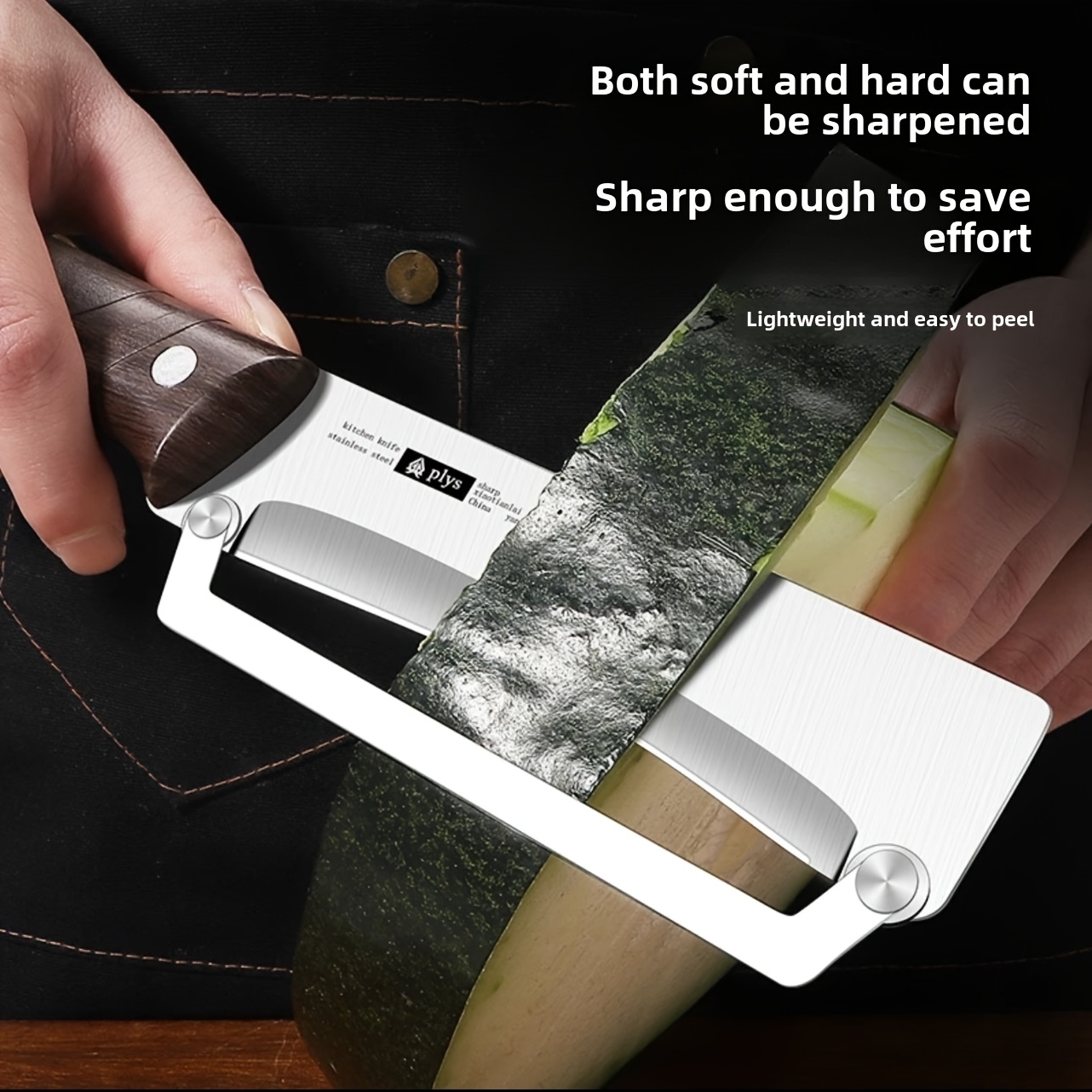 1pc Stainless Steel Paring Knife, Commercial Sugarcane Peeler, Pineapple Cutter, Kitchen Melon Light Beige Scraper - Stamped Construction Blade,Not suitable for left-hand use