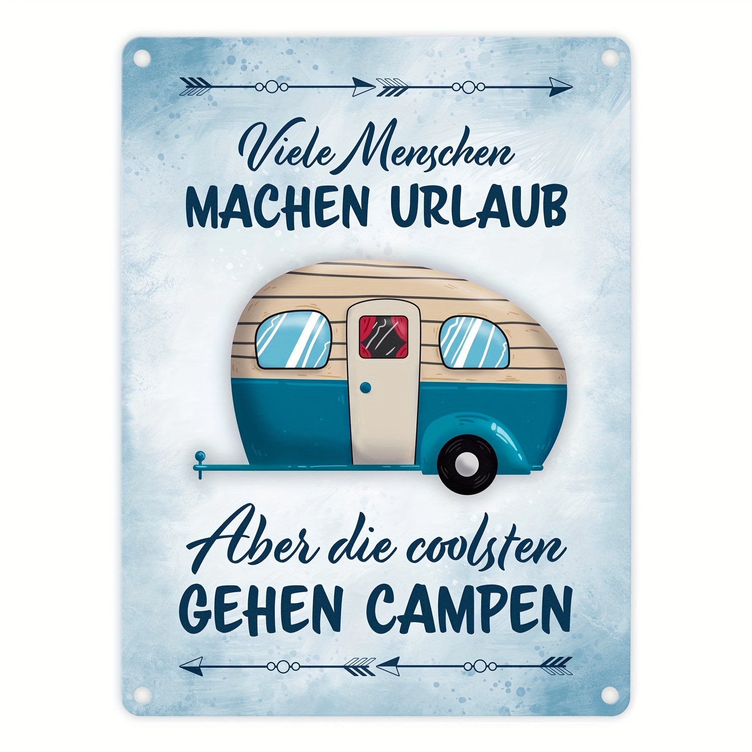 

Camping : 6x8" German-inspired Aluminum Sign - Home, Bar, Cafe & Outdoor Decor | Easy Wall Mount, No Power Needed