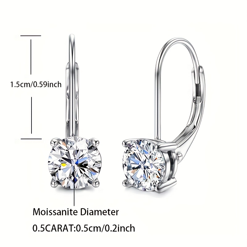 925 sterling silvery moissanite earrings 1 0 carat bright round cut laboratory planted moissanite earrings 925 silvery with 1 5g pendant moissanite leverback pendant earrings   with exquisite gift box Product details 0