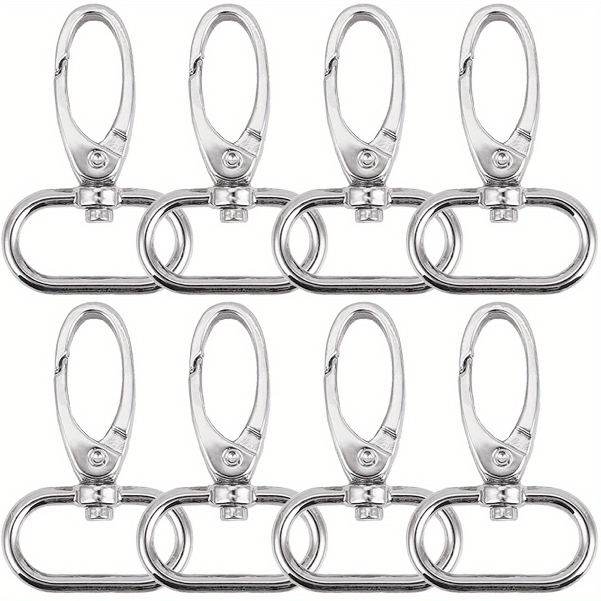 E-shop 8/16 Stück Ovale Ring-Karabinerhaken mit Druckverschluss Drehverschluss für Lederarbeiten, Gurte, Lanyards Bänder