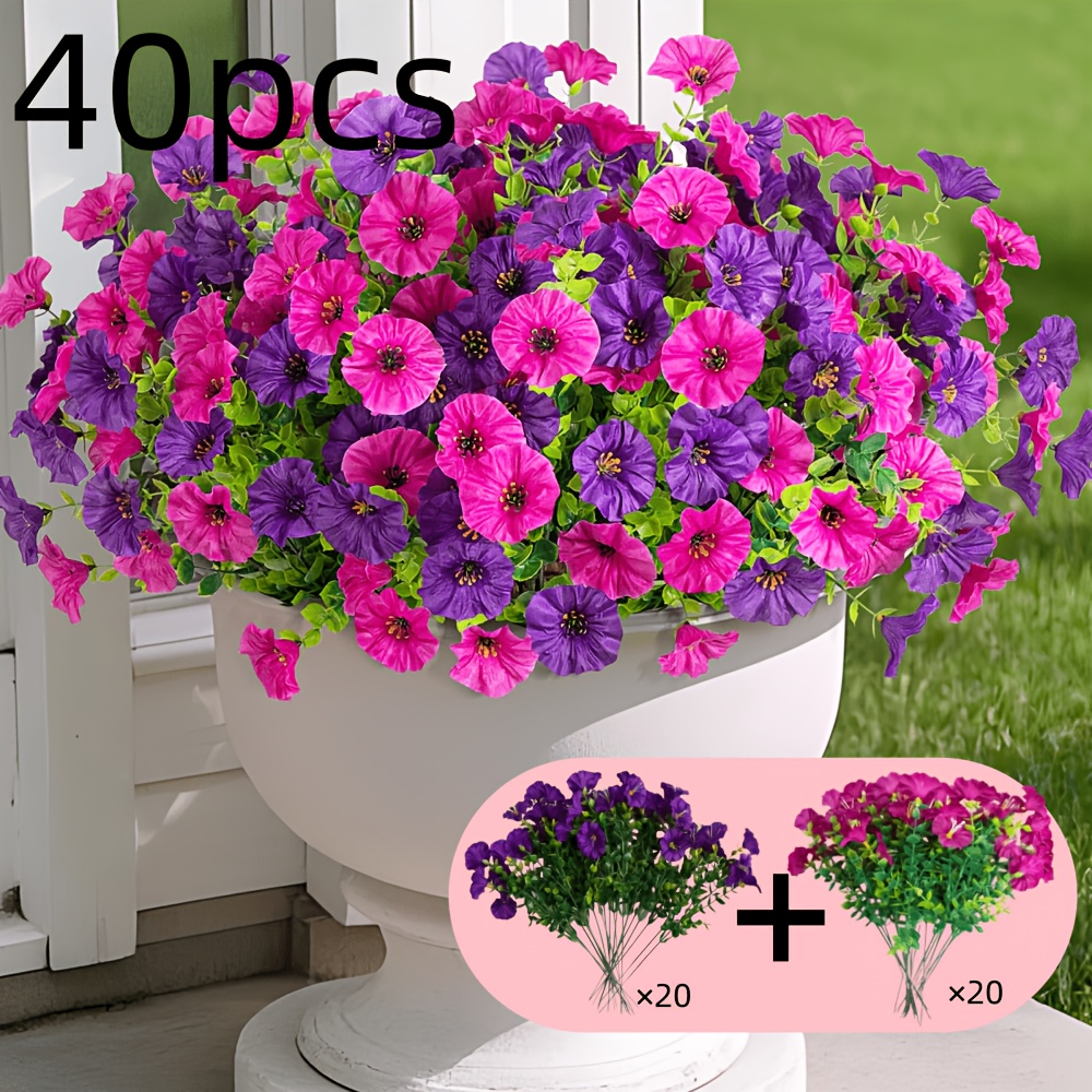 TEMU 120 Flowers Realistic, Uv-resistant, Artificial Floral, Gift For Spring Mother's Day Summer Wedding Centerpieces Table Centerpieces Porch