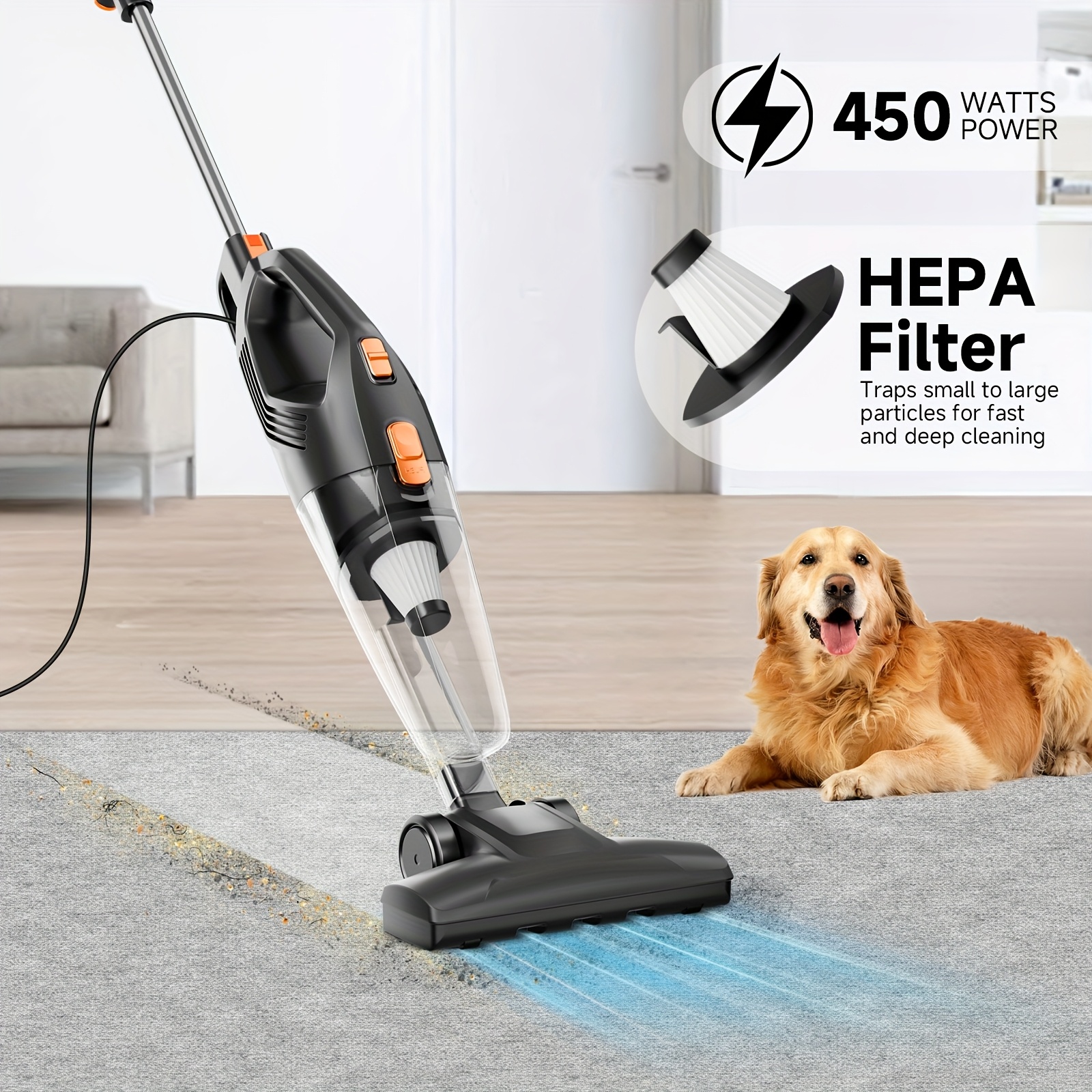   model of   in 1 stick handheld vacuum cleaner is lightweight 2 35kg and     with a washable hepa filter a dust cup and a crevice tool