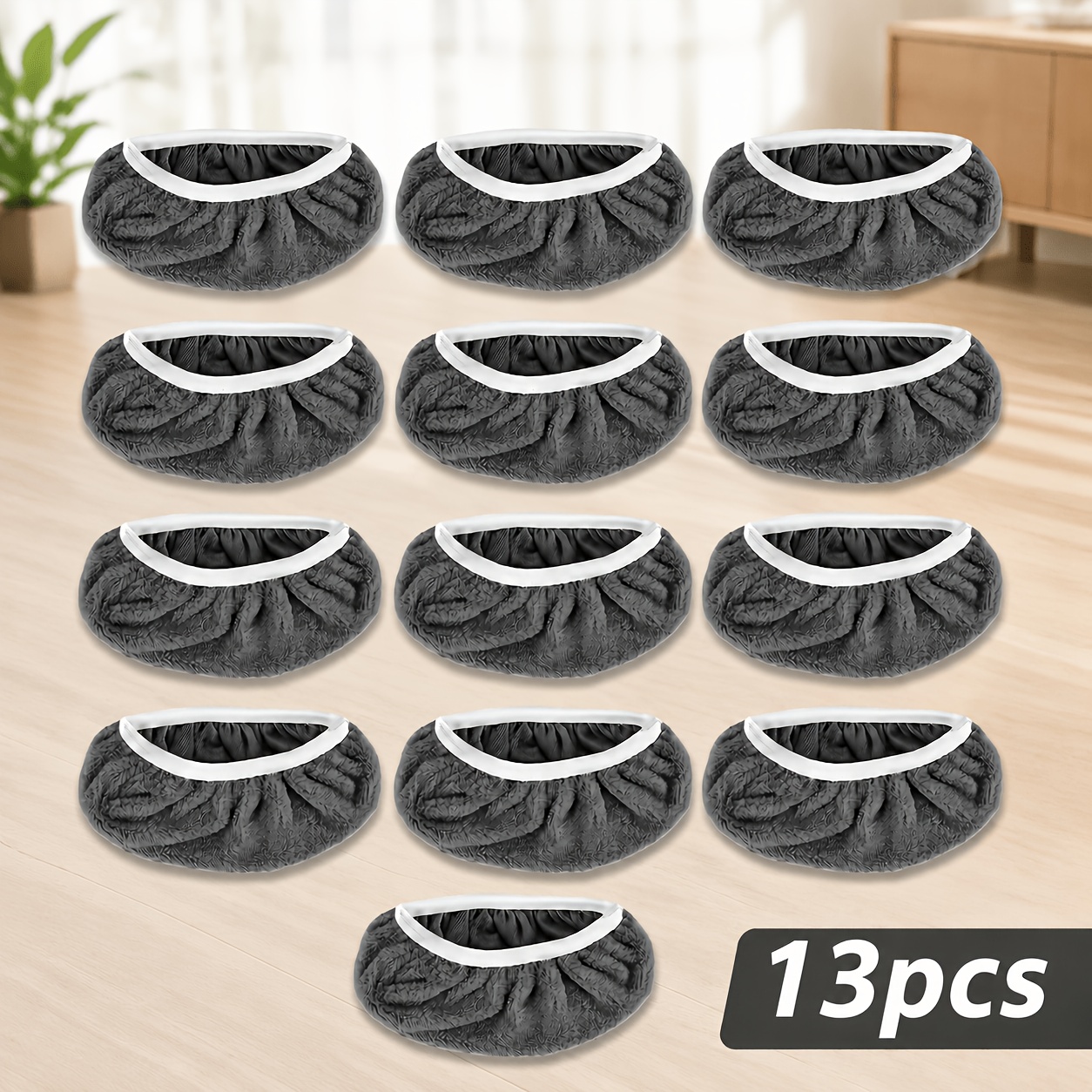 TEMU 13pcs Housses de Rechange Réutilisables Grises pour Balai à Franges, Compatibles avec les Balais de 10 pouces, Chiffons de Nettoyage Absorbants,
