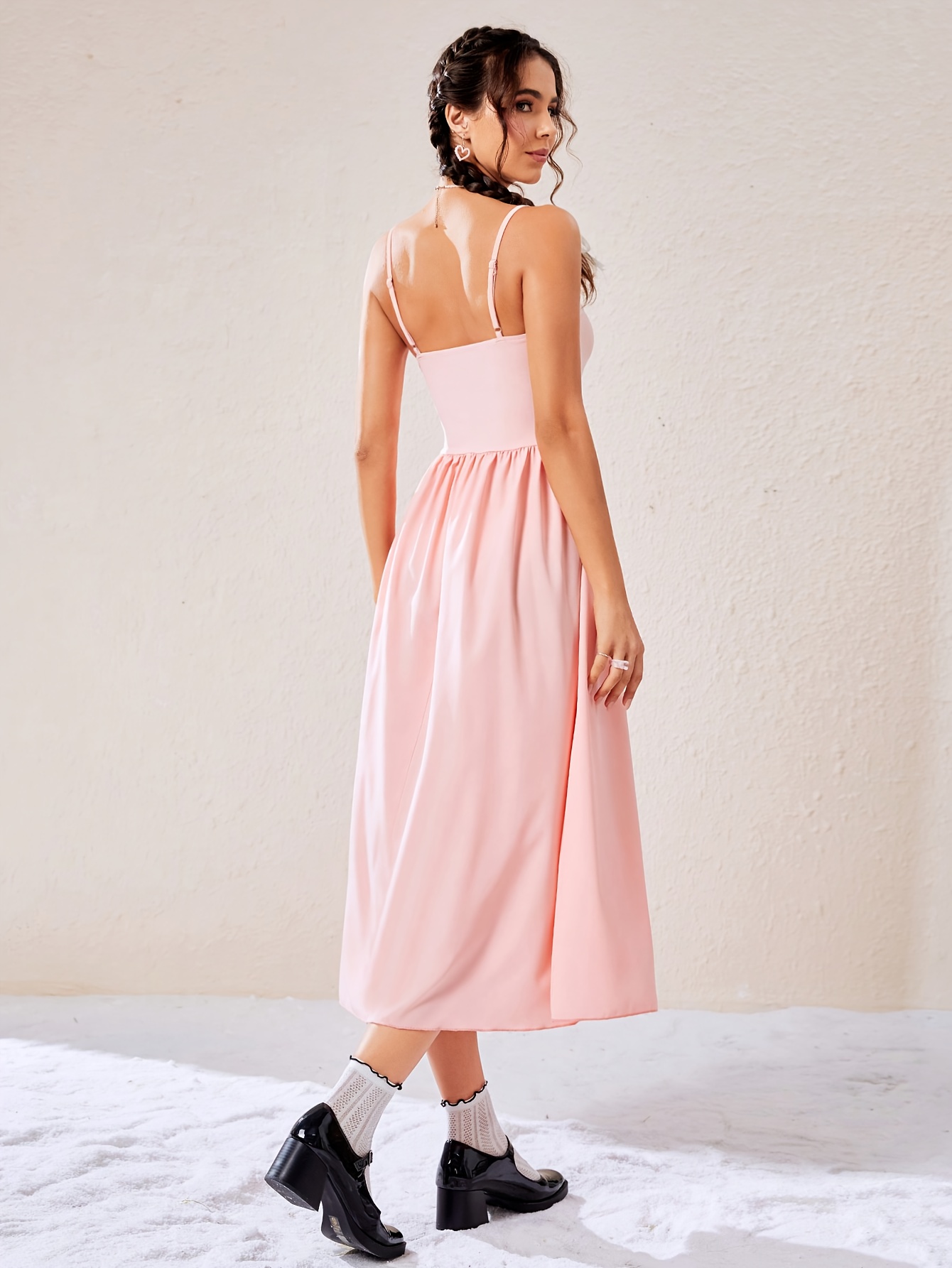 summer backless solid color heart cutout design elegant - Temu Canada