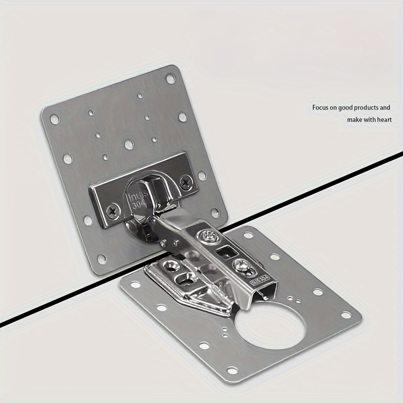 2/4/10pcs plaques de réparation darticulation en acier inoxydable, kit de fixation darticulation de porte darmoire à   brossée pour les articulations cassées et détachées détails 2