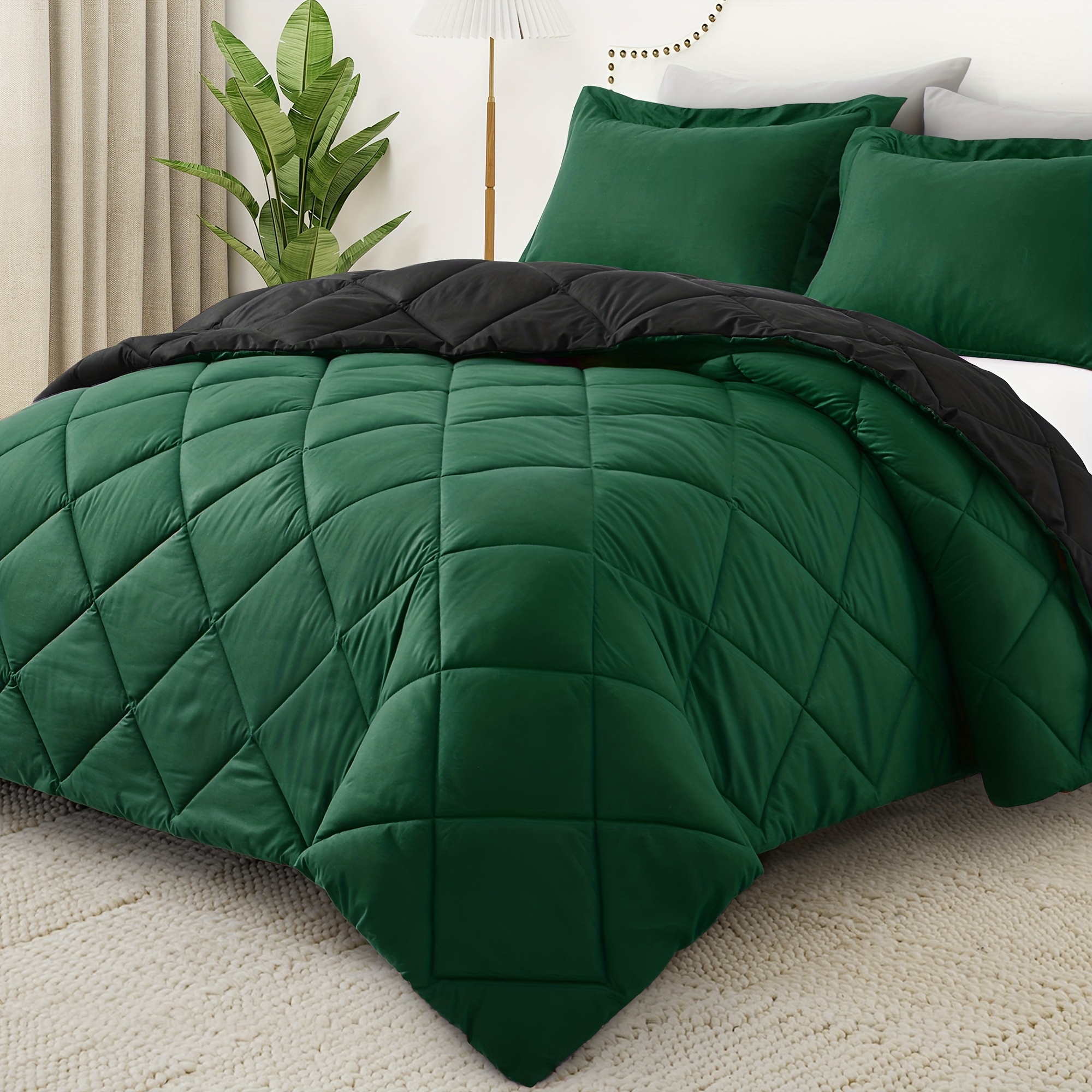 1pc Bedding Comforter Duvet Insert - Quilted Comforter Featuring Corner Tabs - Box Stitched Down Alternative Comforter