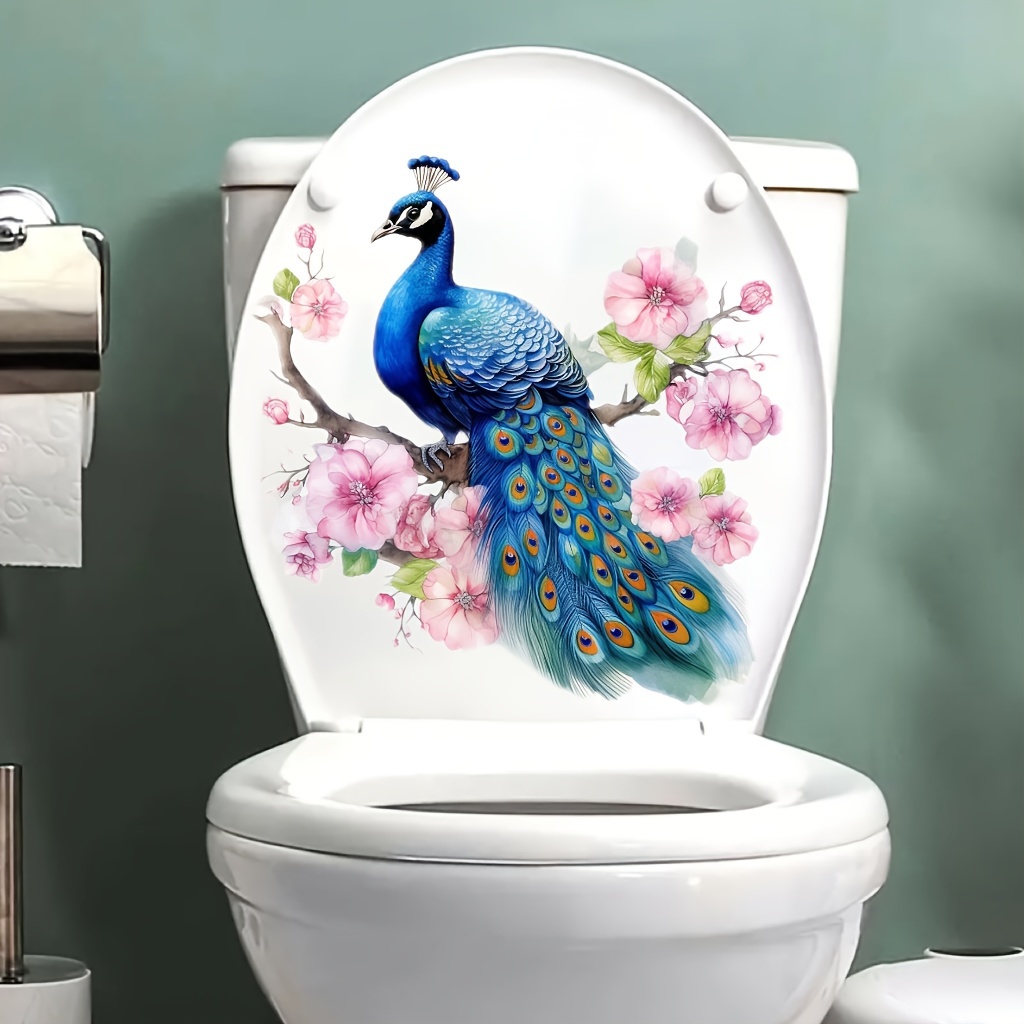 

-themed Bathroom Decor Sticker - Self-adhesive, Pvc, For Toilet Seat, Walls, Windows & Appliances