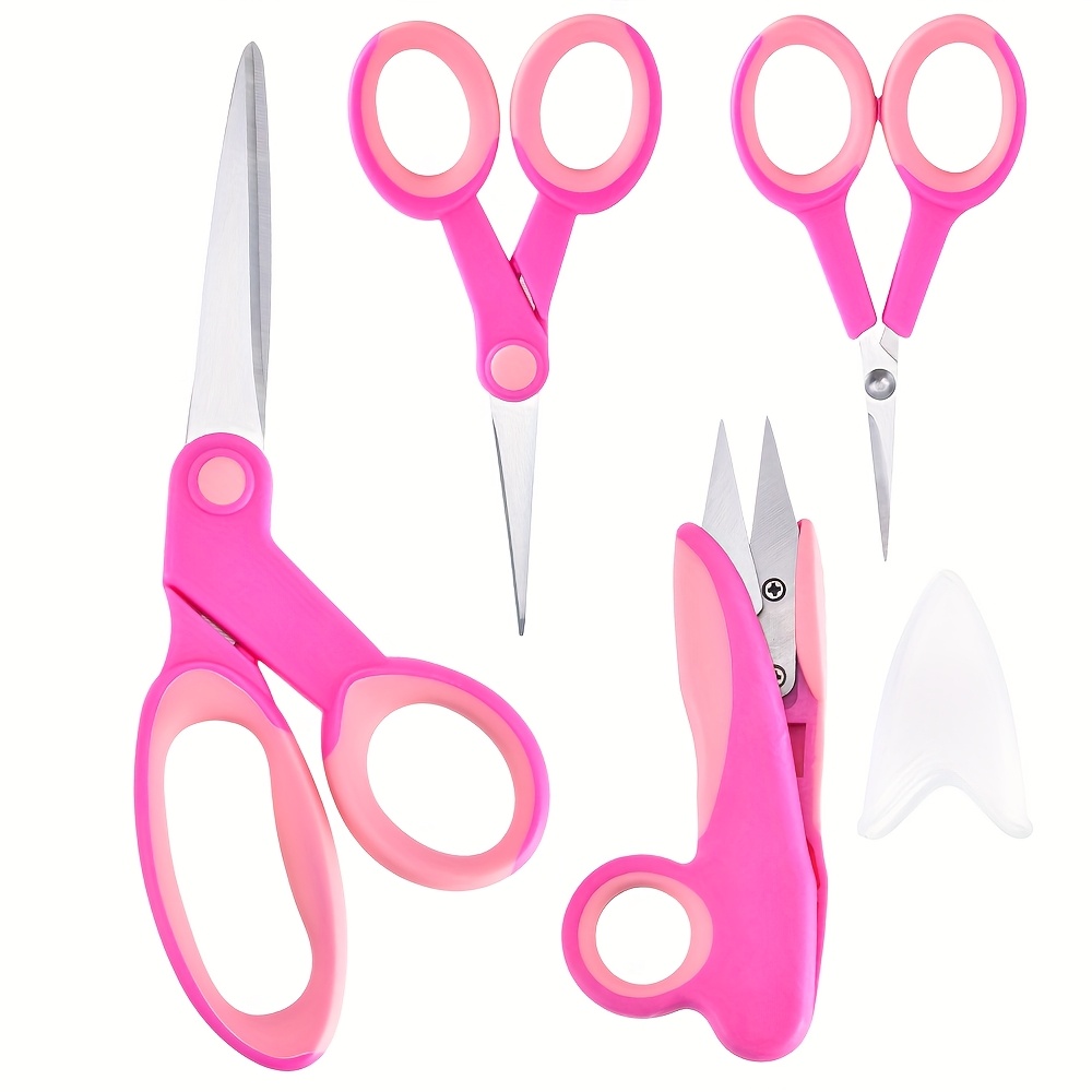 TEMU 4pcs, Premium Sewing Scissors Bundle, 8 Inch Heavy Duty Fabric, 5 Inch Embroidery, 4 Inch Small Detail Scissors, 5 Inch Thread , Tailoring,