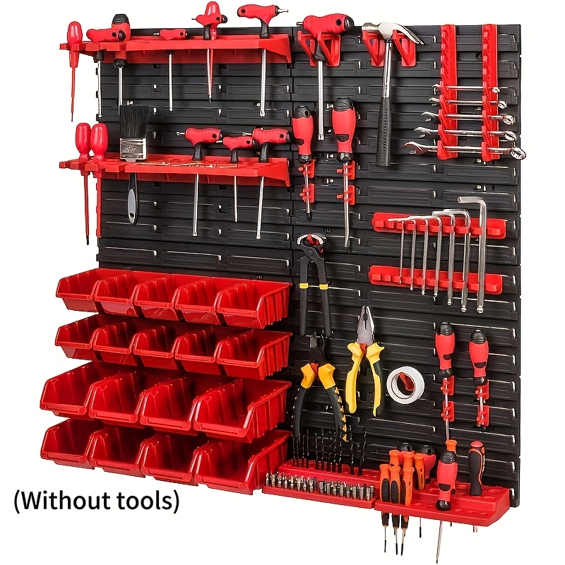 TEMU 2026 54pcs Tool Storage Rack(without Tools), Screwdriver And Wrench Storage Box, Garage Tool Rack, Designed For Screws, Nuts, Bolts, Nails,