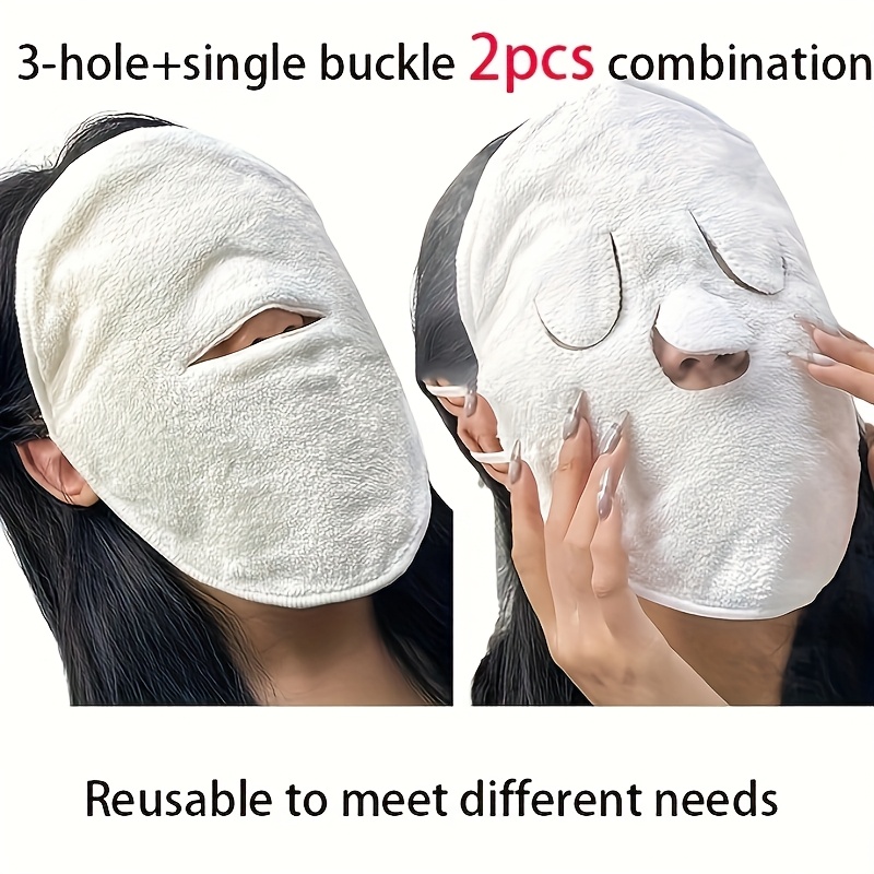3-hole Plus Single Button Hot Compress Towel, Hot Compress Face Towel Facial Mask, Reusable Hot And Cold Skin Care Steaming Towel, Moisturizing Face Steamer, Home Beauty Towel And