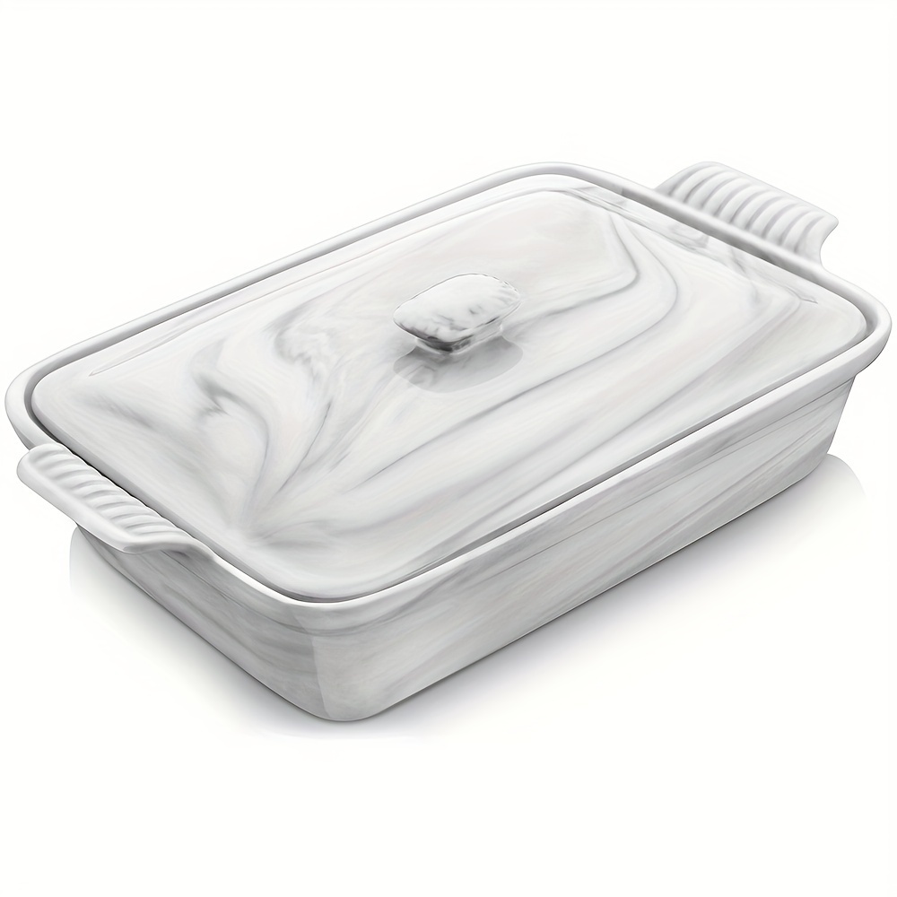 

Casserole Dish With Lid, 3.4 Quart Baking Dish With Lid, Lasagna Pan Deep Covered Casserole Dish, Microwave, Oven Safe