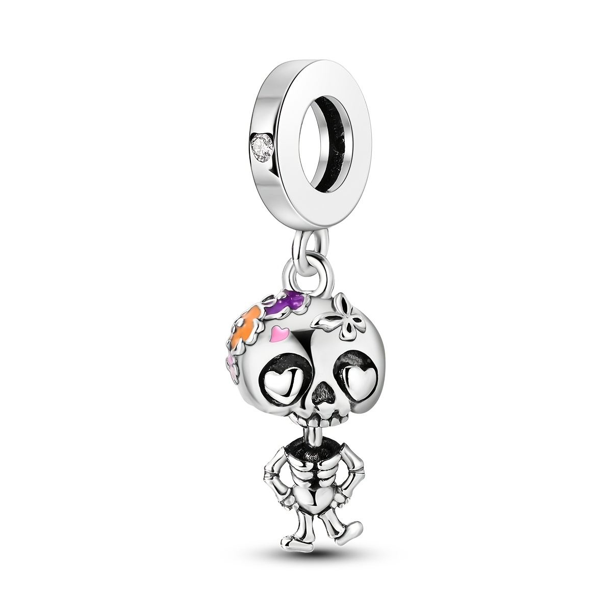 TEMU 1 pz. Design Originale Argentato Ciondoli Perline per Donne Simpatici Ciondoli Confezione Scatola Gioielli Lucidi Regali Adatti per Originale di