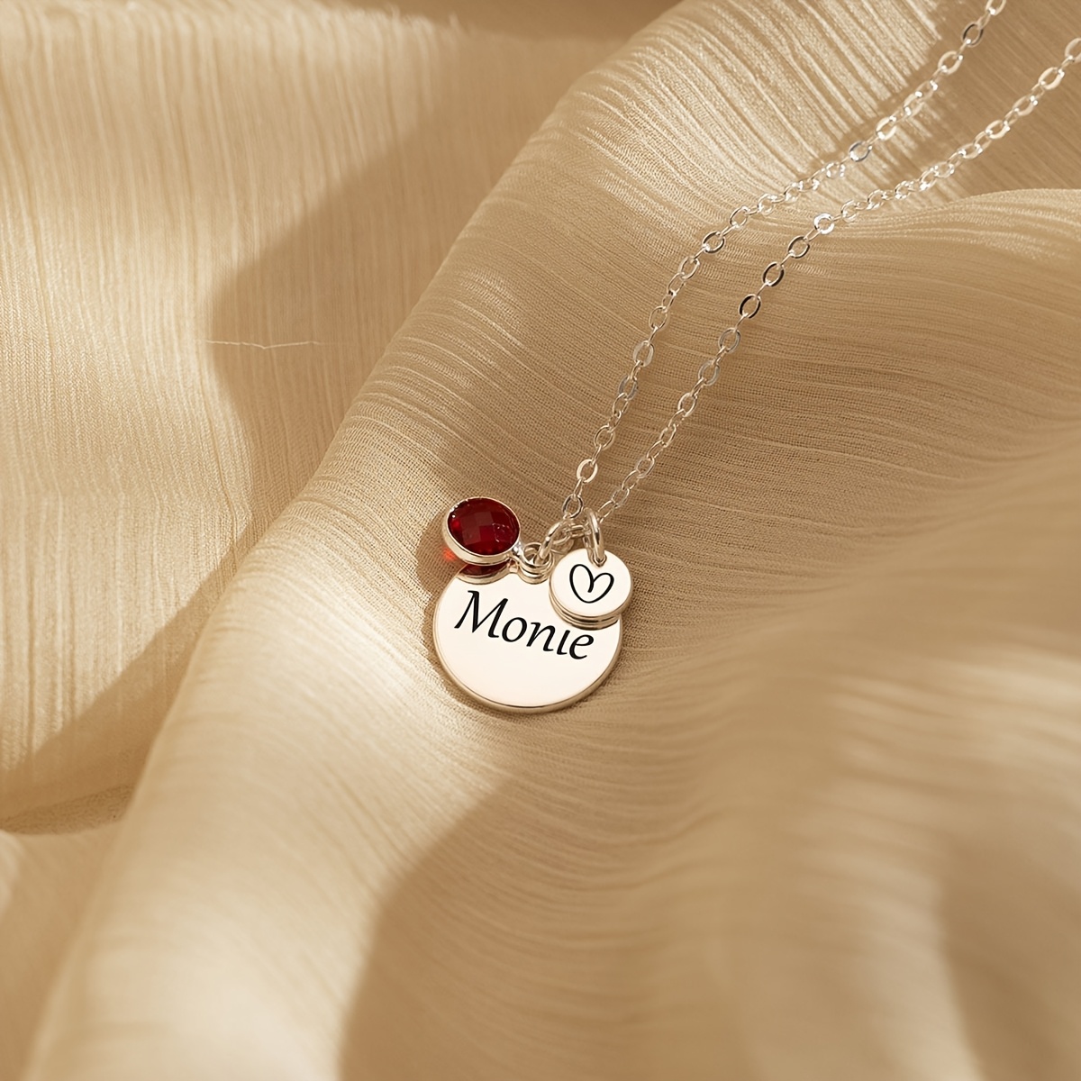 Personalized Women's Birthstone Pendant Necklace, 18K Gold-Plated