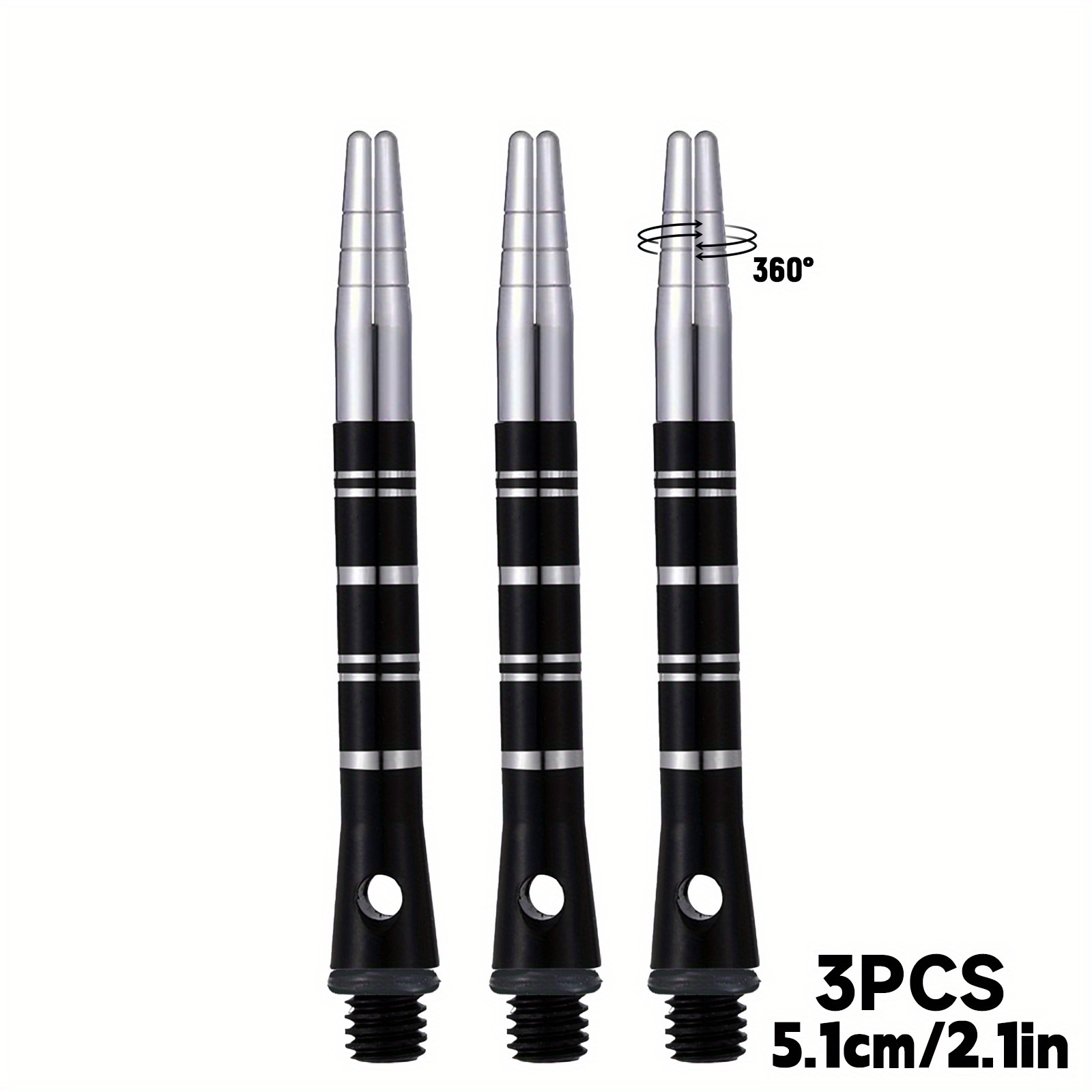 3-pack Rotatable Aluminum Alloy Dart Shafts 51mm With Threads- Options For Darts | Durable Dart Accessories For Players