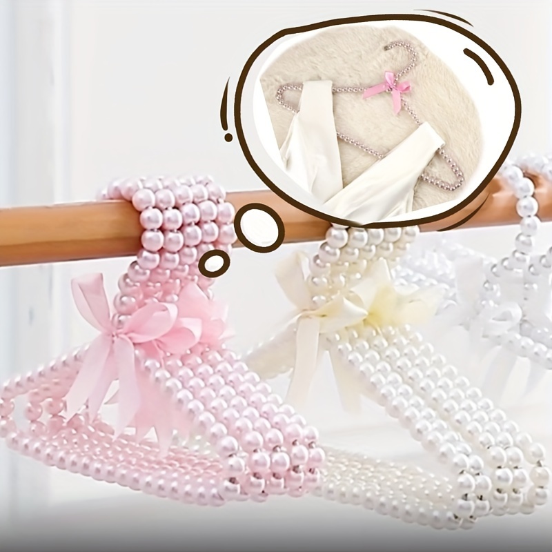 

2pcs Pearl Clothes Hangers For Valentine's Day Bedroom Decoration, Wedding Dresses Storage Hanger, Fairy Style, Home Decor, And Bathroom Accessories, Closet Organizers And Storage, Bedroom Accessories