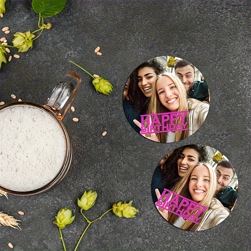 Personalized Round Photo Coasters for Weddings & Parties