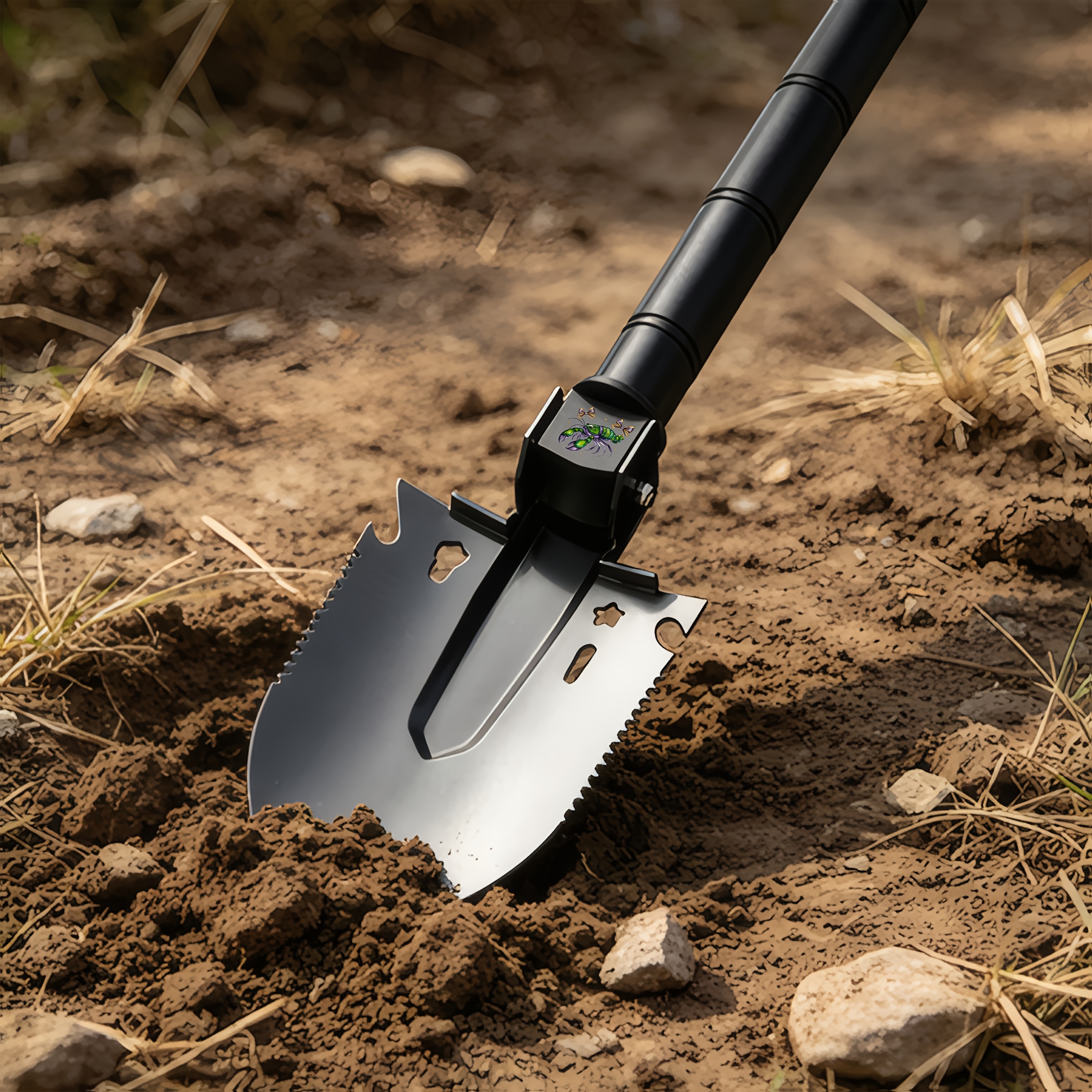 Green Lobster Pattern Multi-Functional Entrenching Tool