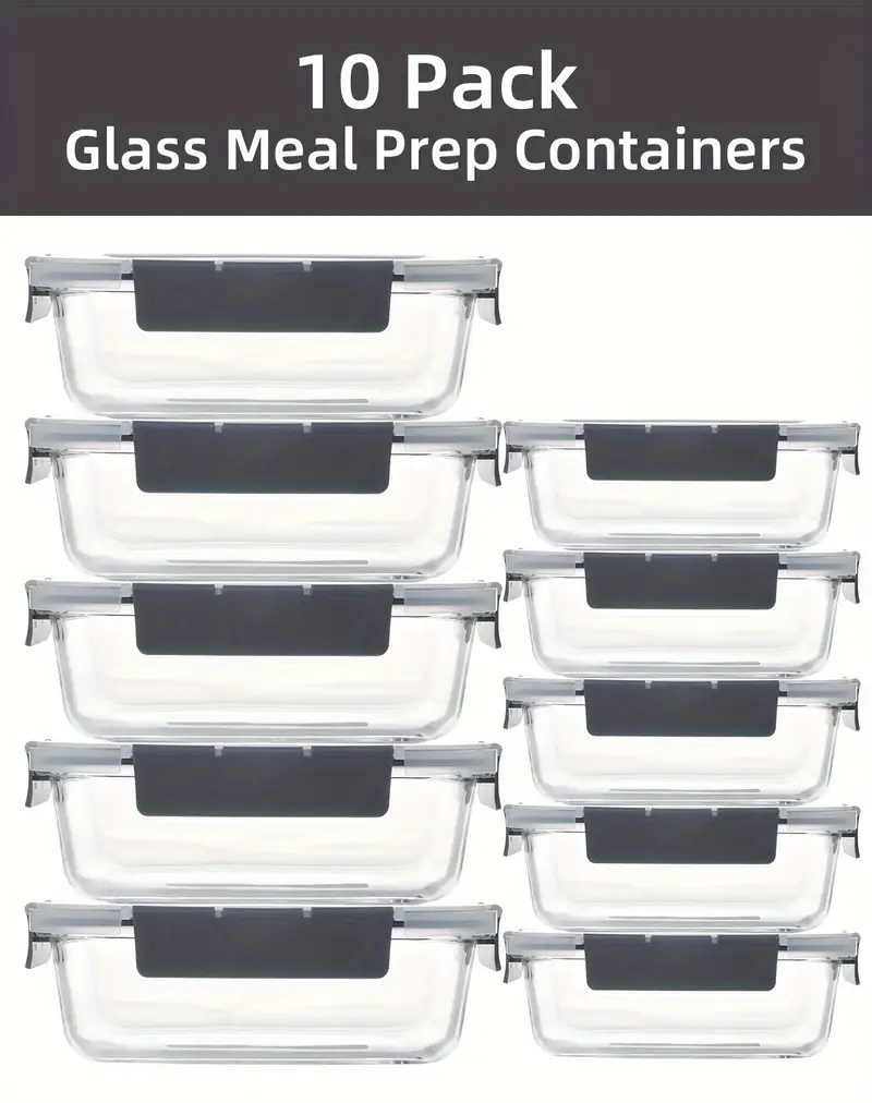 glass meal prep containers with steam vent food storage containers with airtight lids for home kitchen portion control Product details 0