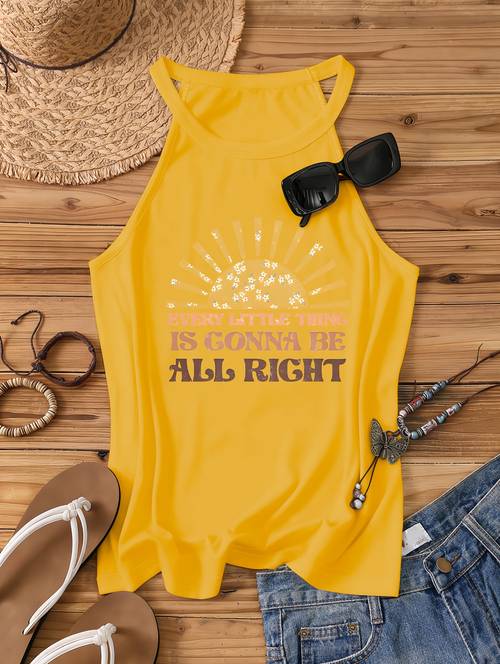 item picture everything is gonna be western sleeveless vest womens top in stock