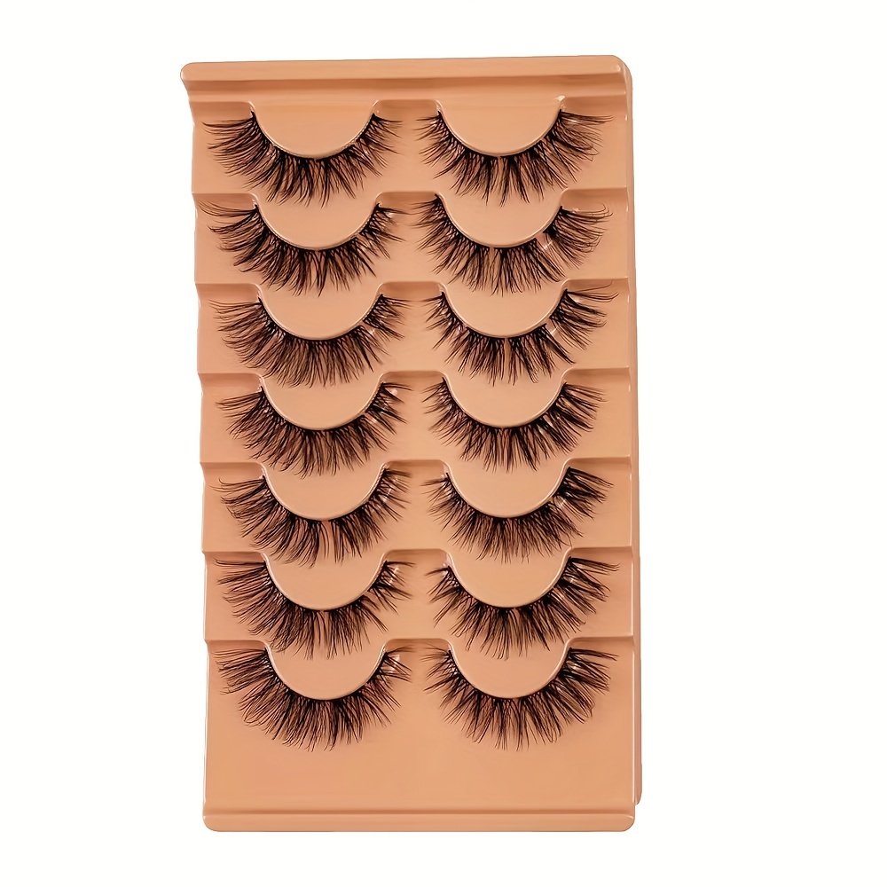 56 Natural Clustered Eyelashes Wispy Natural False Eyelashes Single Eyelashes 3d Striped Eyelashes Eyelashes 7 Pairs Multi Piece Set