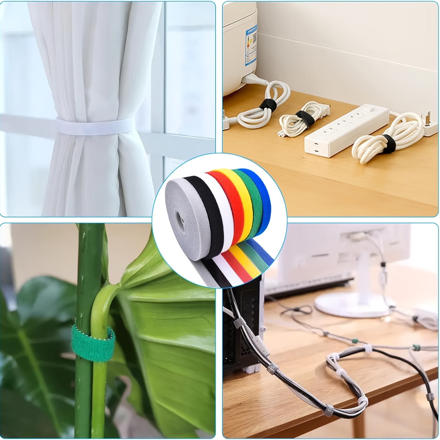 106pcs Nylon Fabric Fastening Tapes & Cord Labels Set