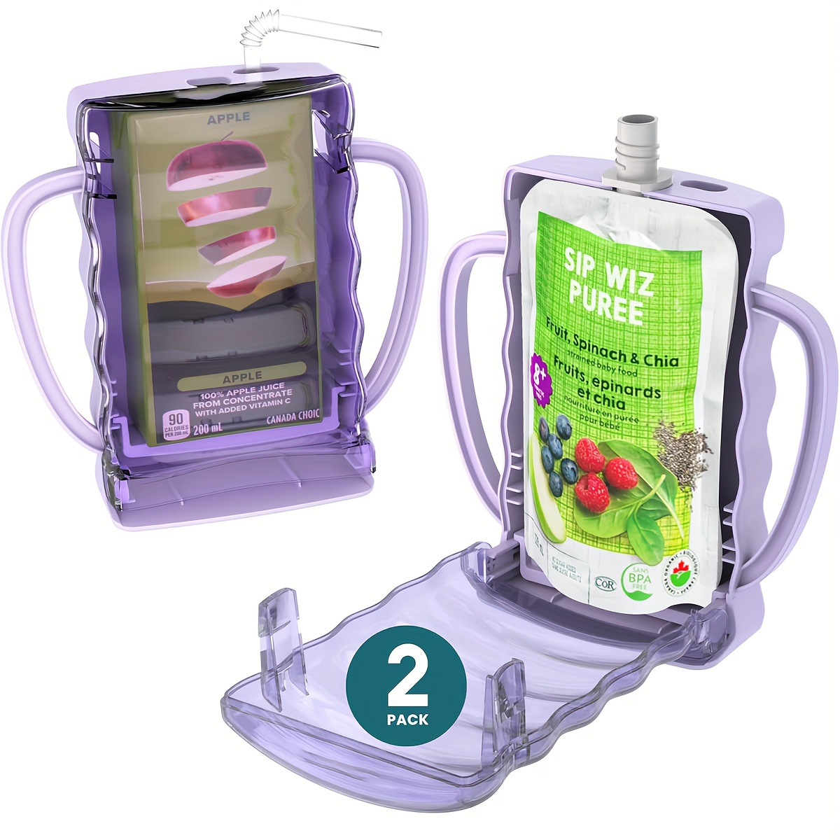 TEMU Flybok 2pcs Set/baby Products/baby Bag Stand, Non-squeezing Bag Stand, Food Bag And Stand - Anti-squeezing Yogurt Bag, Reusable. Essential For