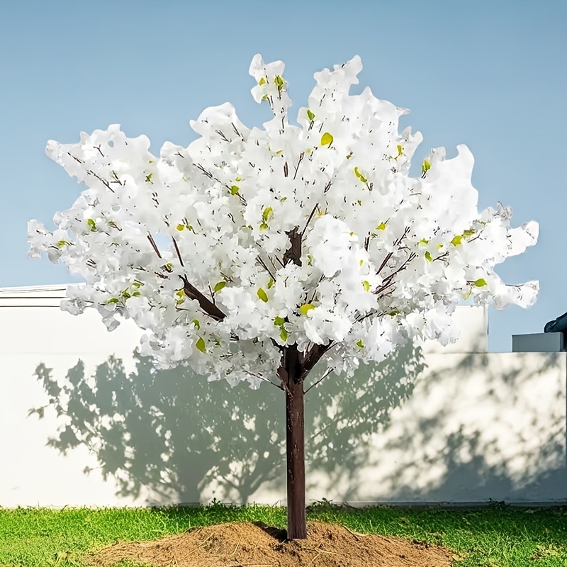 

15pcs Artificial Peach Stem With White Silk Flowers And Leaves, Fake Cherry Vase Arrangement For Spring, All - Ideal For Wedding, Indoor & Outdoor Decor, Table Center, Decoration, Thanksgiving