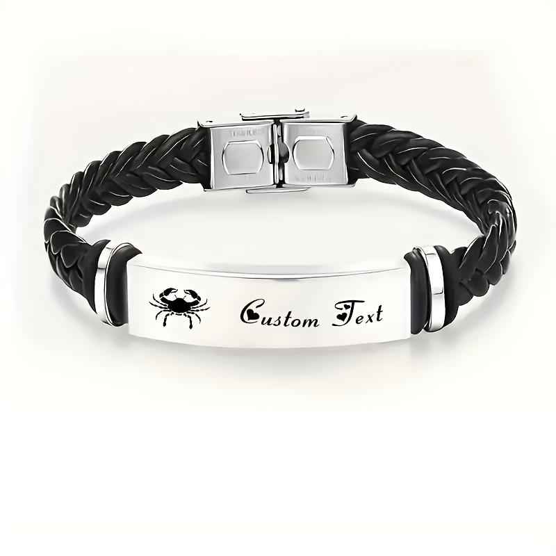 Personalized Zodiac Stainless Steel Braided Bracelet