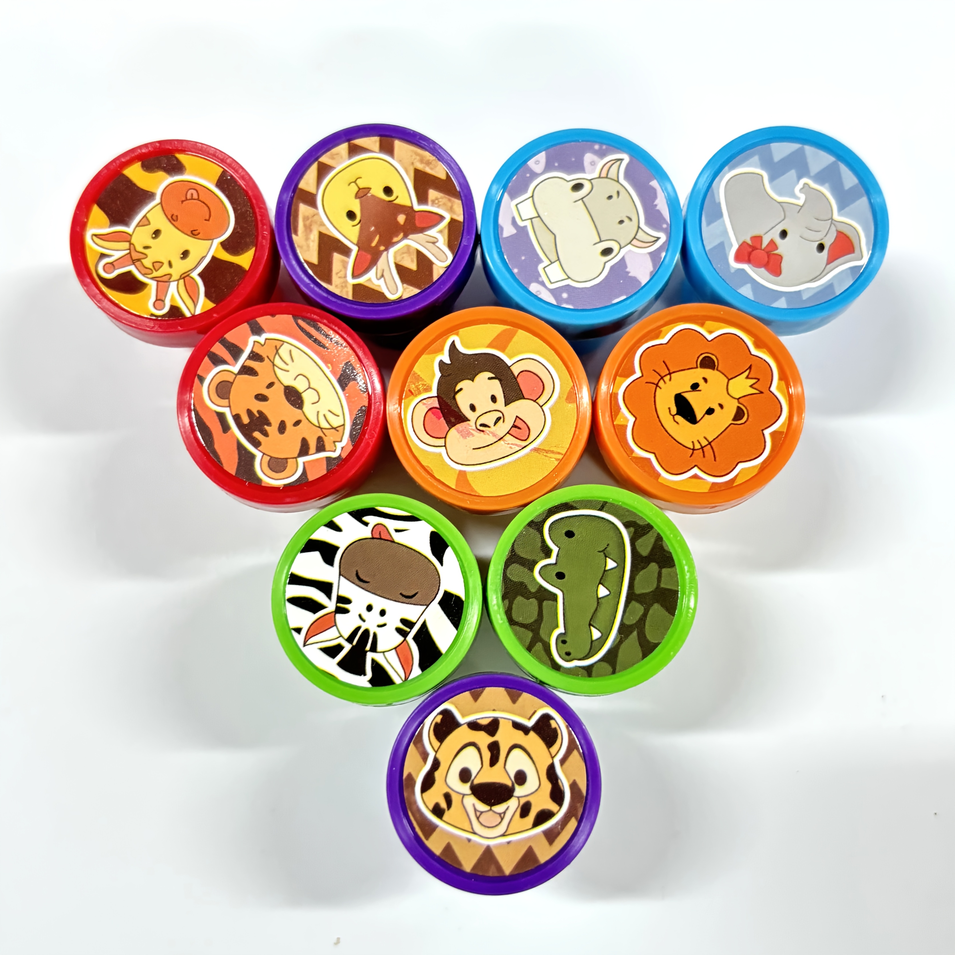 Image of Party Favors- 10/20/30pcs Wild Animals Stamps For Birthday Gifts, Zoo Animal Stamps, Self Inking Stamps