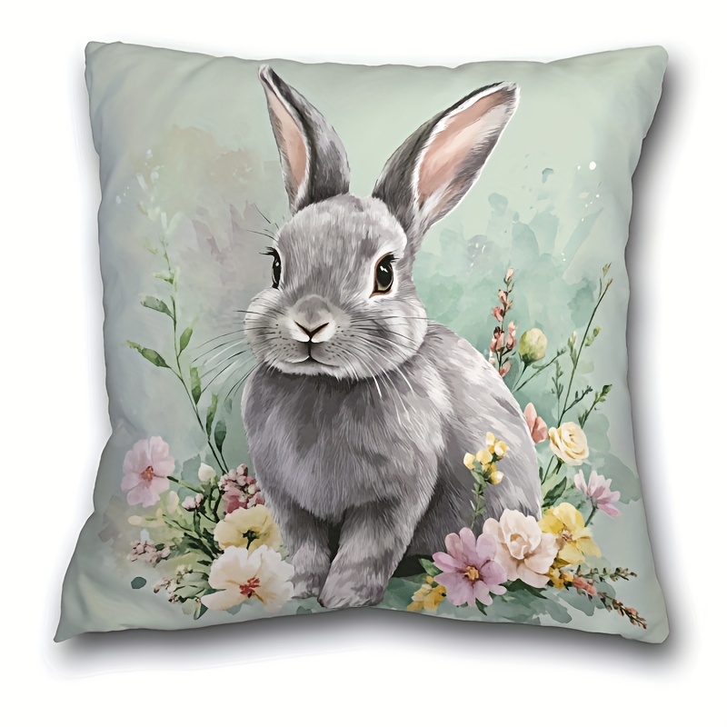 

1pc, Easter Bunny, Egg, Short Plush Pillow Case