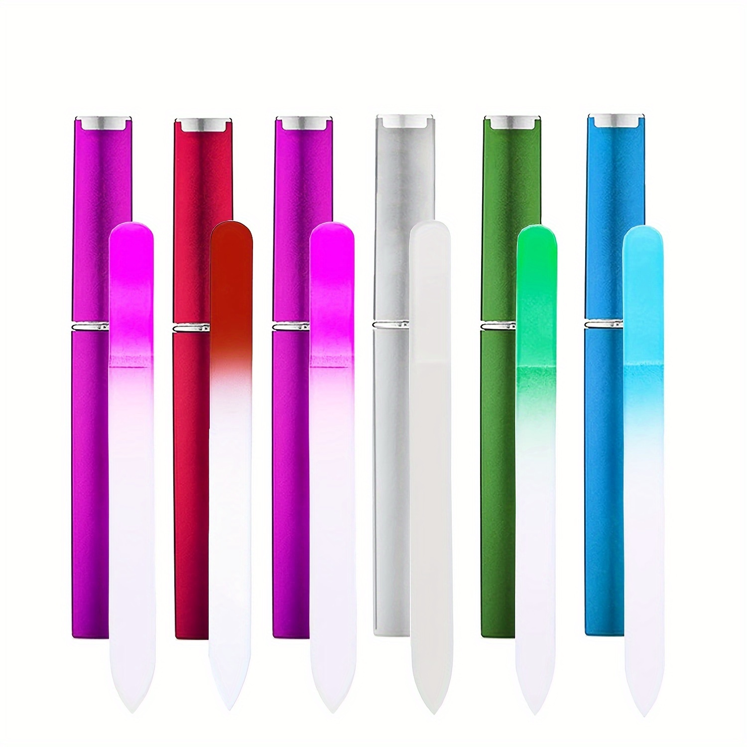 6pcs Glass Nail File Set With Case ,for Toenail& Foot Clean
