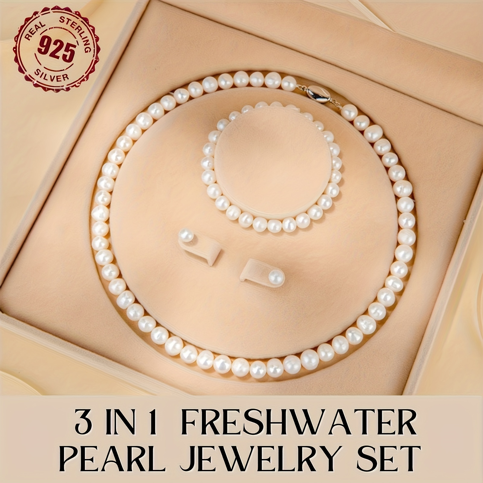 

Inlaid Necklace Set Includes Bangle & Stud Earrings Jewelry Piece Set