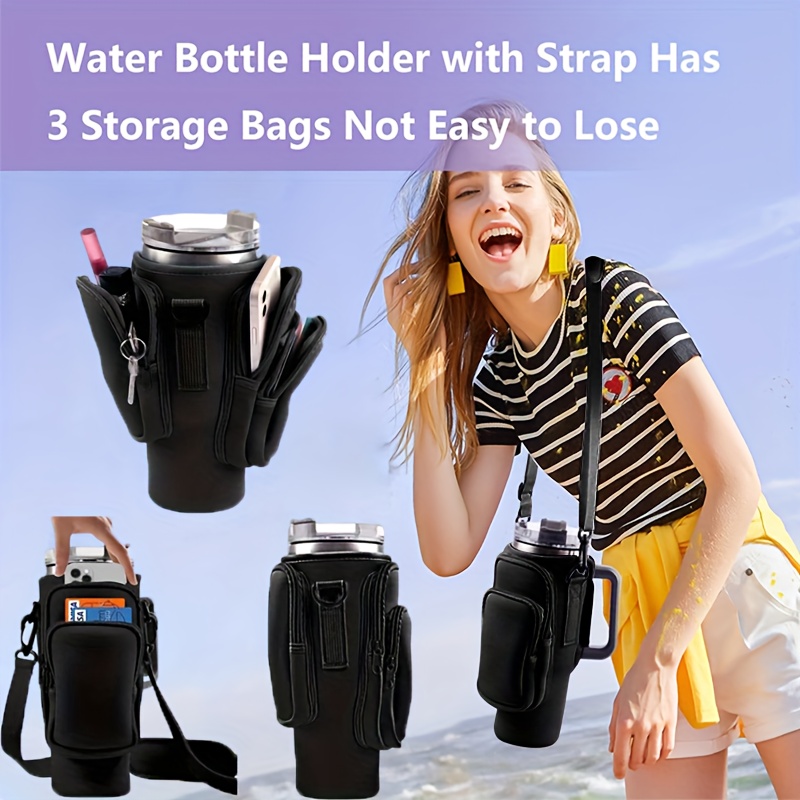 TEMU A Water Bottle Organizer With A Phone Pocket, Suitable For Men And Women, Can Oz Stainless Steel Mug. The Adjustable Pouch It A Perfect Gift Or