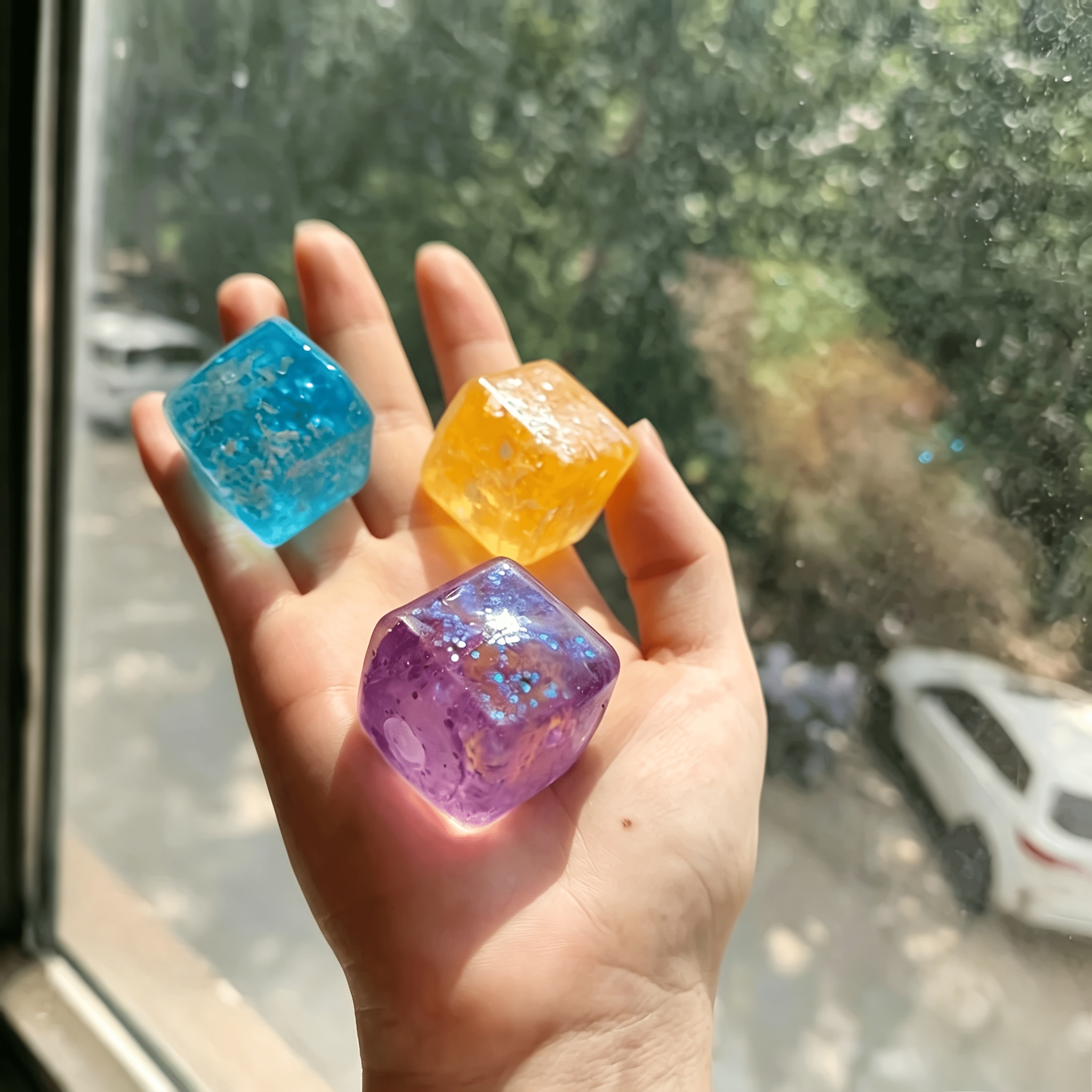   fei crystal pressure cubes elastic slow rebound shiny   sugar squeezing toys soft shiny square pressure balls   stretching and squeezing are ideal gifts for christmas valentines day and easter parties random colors