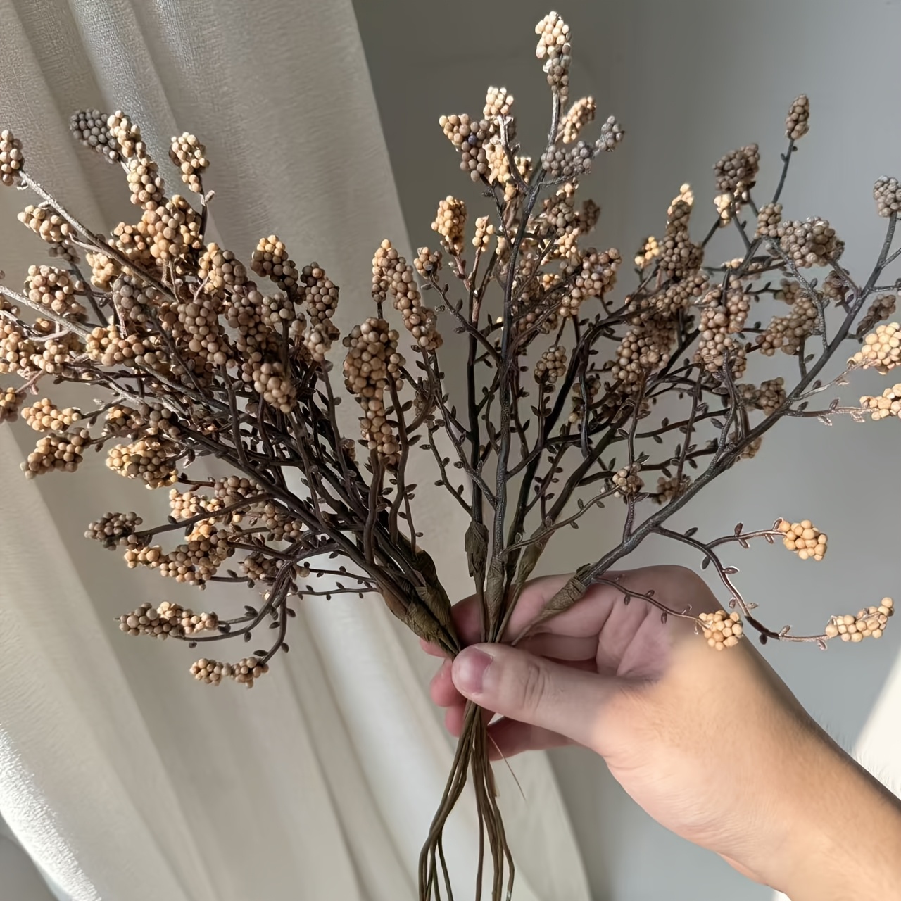 TEMU 10 pièces Branches Artificielles de de Houx, Décoration de Thanksgiving, d'Automne, de Noël, Décoration d'Intérieur, Arrangement Floral