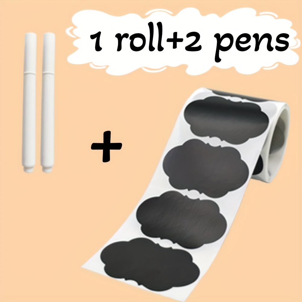 120pcs/ Pack Pvc Chalkboard Sticker Removable Writing Marker Labels