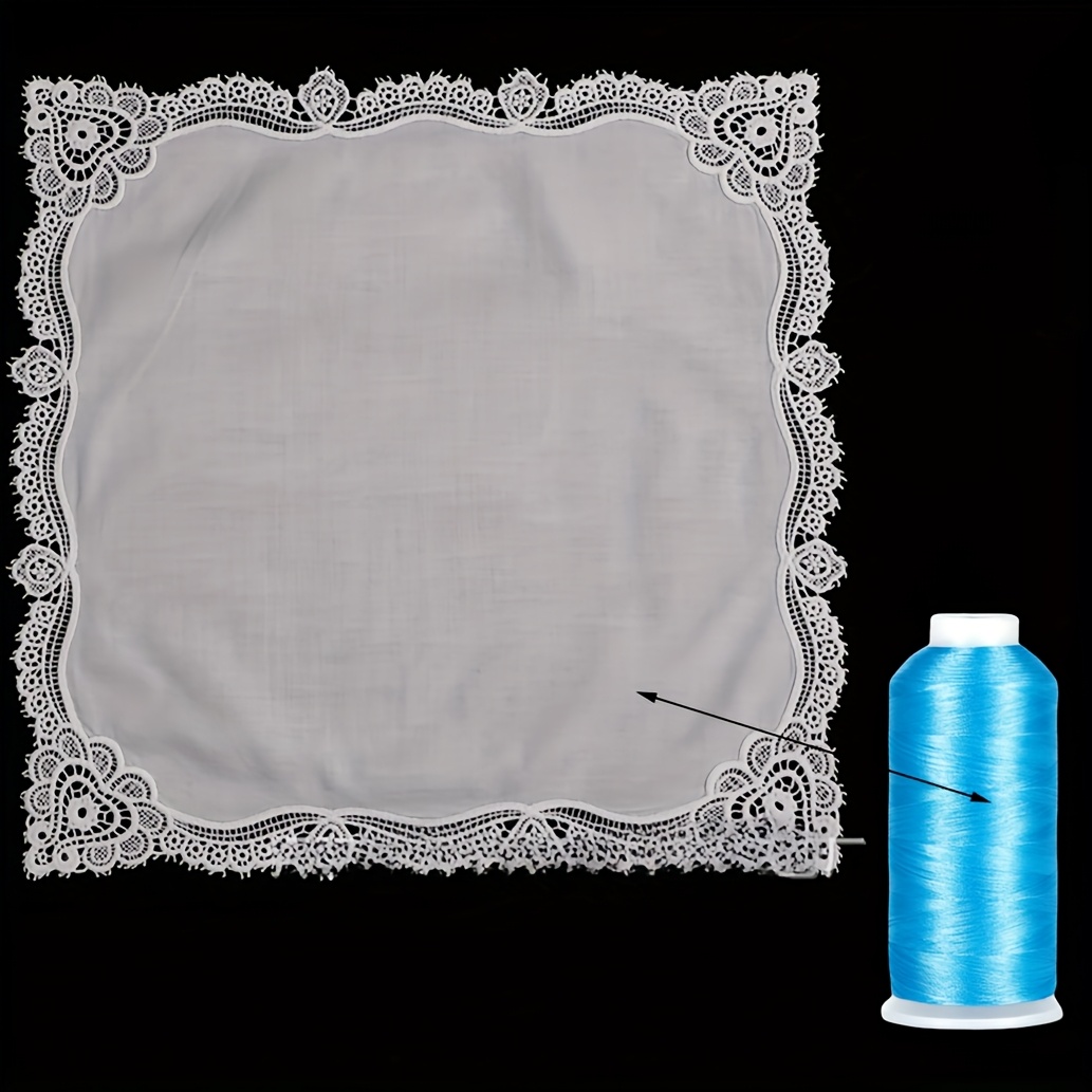 TEMU Personalized Embroidered Wedding Handkerchief - Custom Bridal Gift With Message, Delicate Lace Trim, Lightweight & Hand Washable For Weddings,