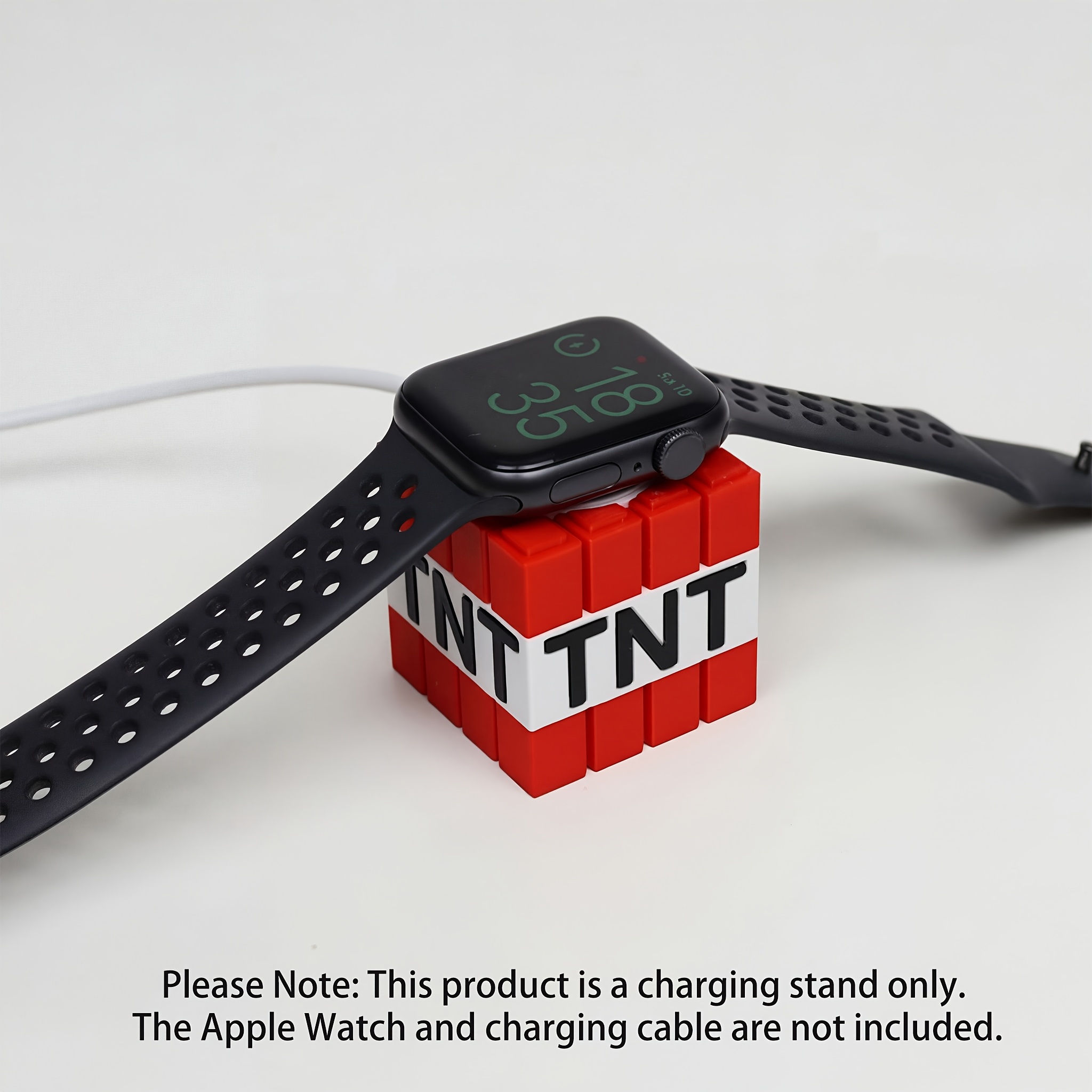 TEMU Pixel Style Red Block Watch Charging Stand Compatible With Watch -9 Se Ultra, Retro Desktop Decoration Gaming Gift Desktop Organizer Cable