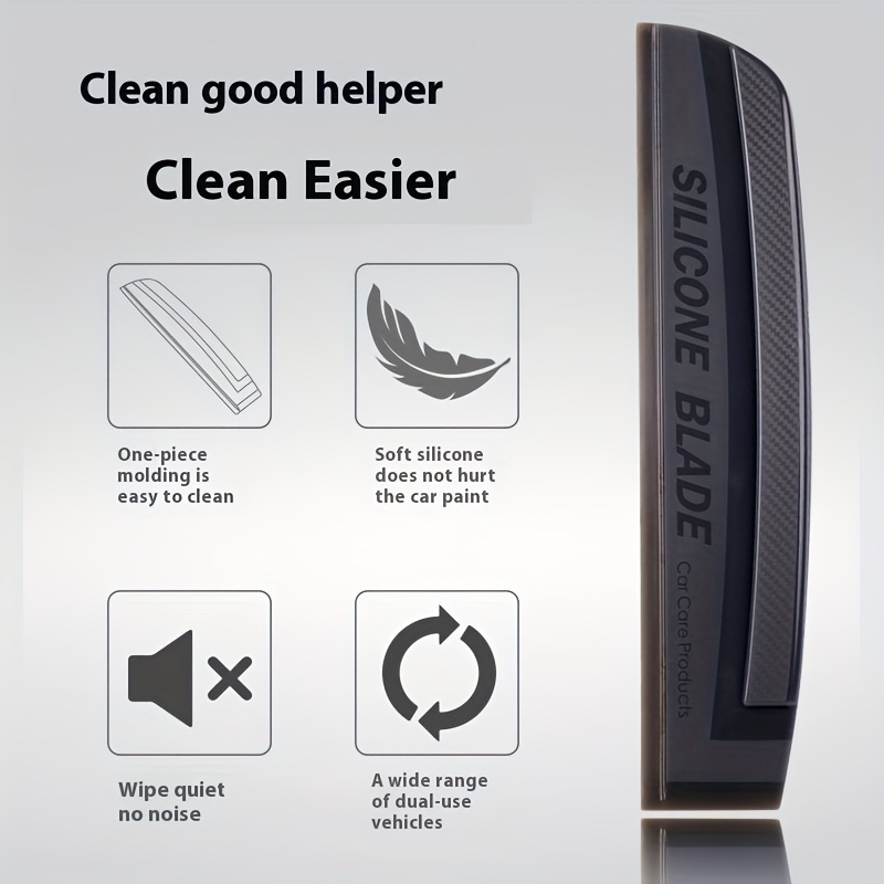 1pc Silicone Car Window Squeegee with Soft Silicone Blade - Streak-Free, Scratch-Free Cleaning Tool for Car Glass, Shower Doors, and Mirrors - Gentle Water Stain Remover for Home and Auto Use, Gentle Water Remover | Streakfree Blade | Soft Silicone Material, Squeegee for Window Cleaning