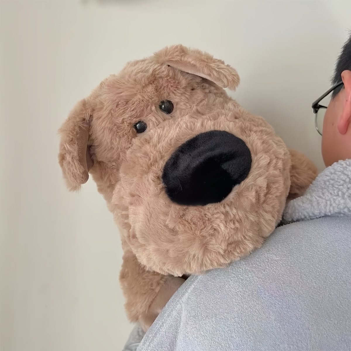 Kawaii Chubby Fluffy Brown Dog Plush Doll