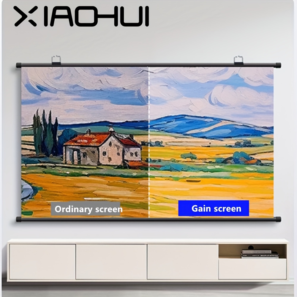 Xiaohui Foldable Projection Screen, Non-porous Light-proof Surface 16:9 Ratio-high Quality, Lightweight And , Suitable For Movies, Sporting Events, Presentations 60-133inch