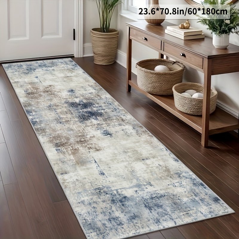 TEMU Abstract Vintage Carpet With Anti-slip Design, Made Of Velvet, Suitable For Modern Homes With A Minimalist, Light Luxury, Retro, And Gradient