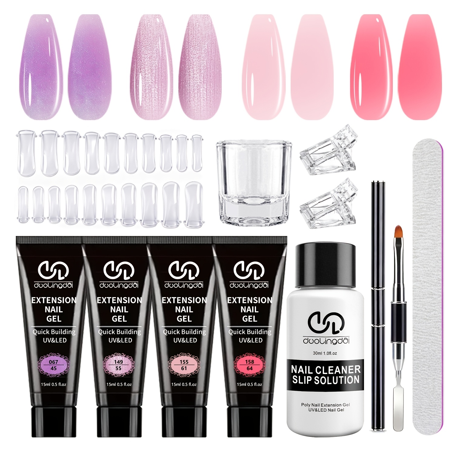 Image of Duolingdai Poly Extension Gel For Nails, Clear Builder For Nail Gel Trendy For Nail Art Design For Nail Extension Gel Salon For Manicure For Women